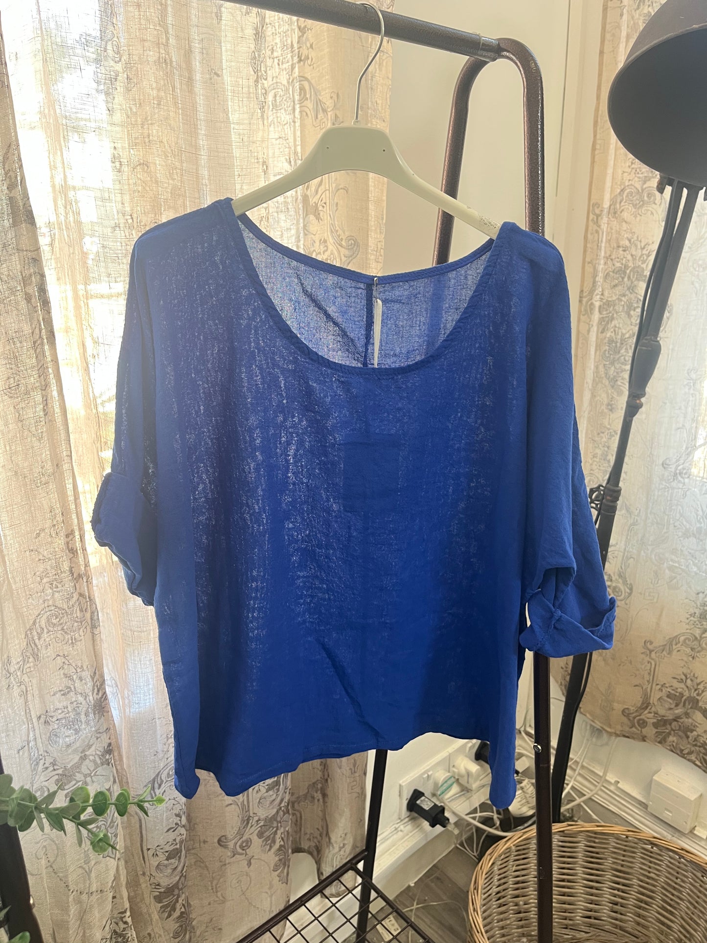 Casual Round Neck Linen Top