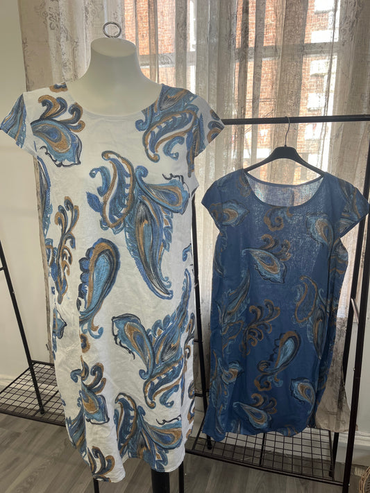 Paisley Side Panel Shift Dress