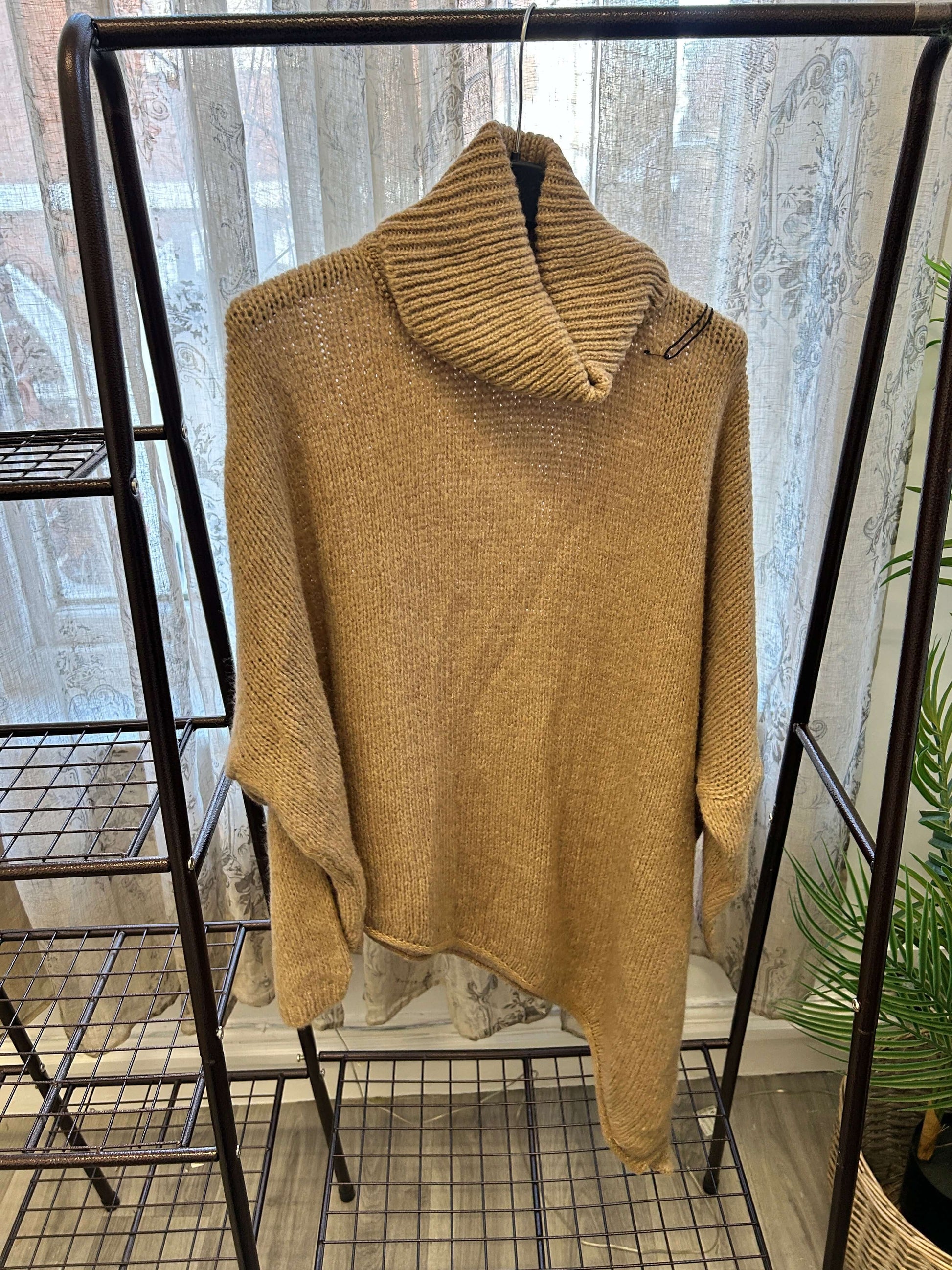 Joan Roll Neck Slant Knit Jumper