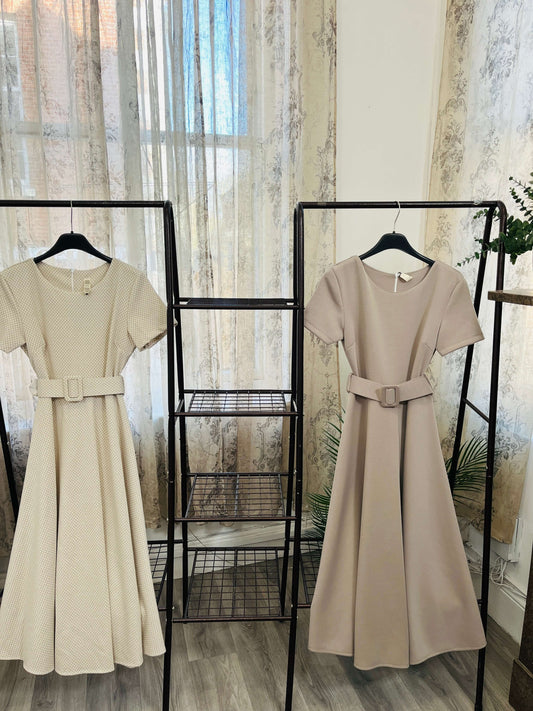 Elegant Tailored A-Line Midi Dress