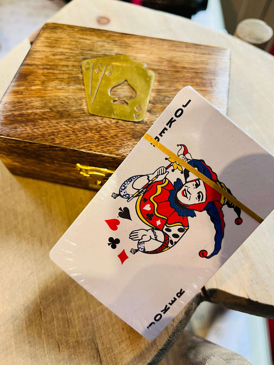 Wooden Box Playing Cards