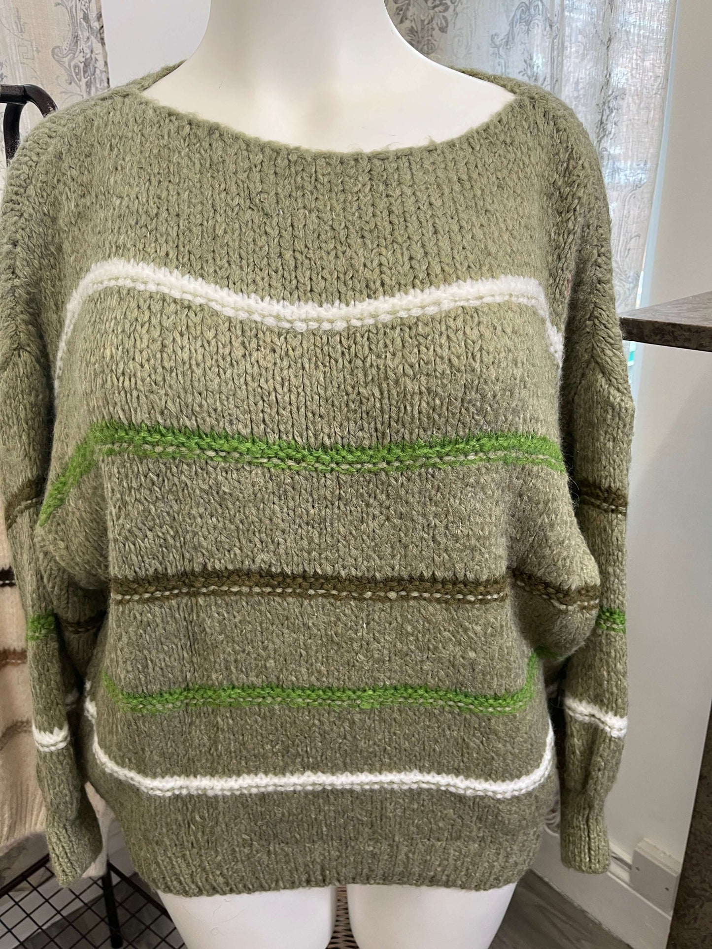 Cross Stripe Round Neck Jumper