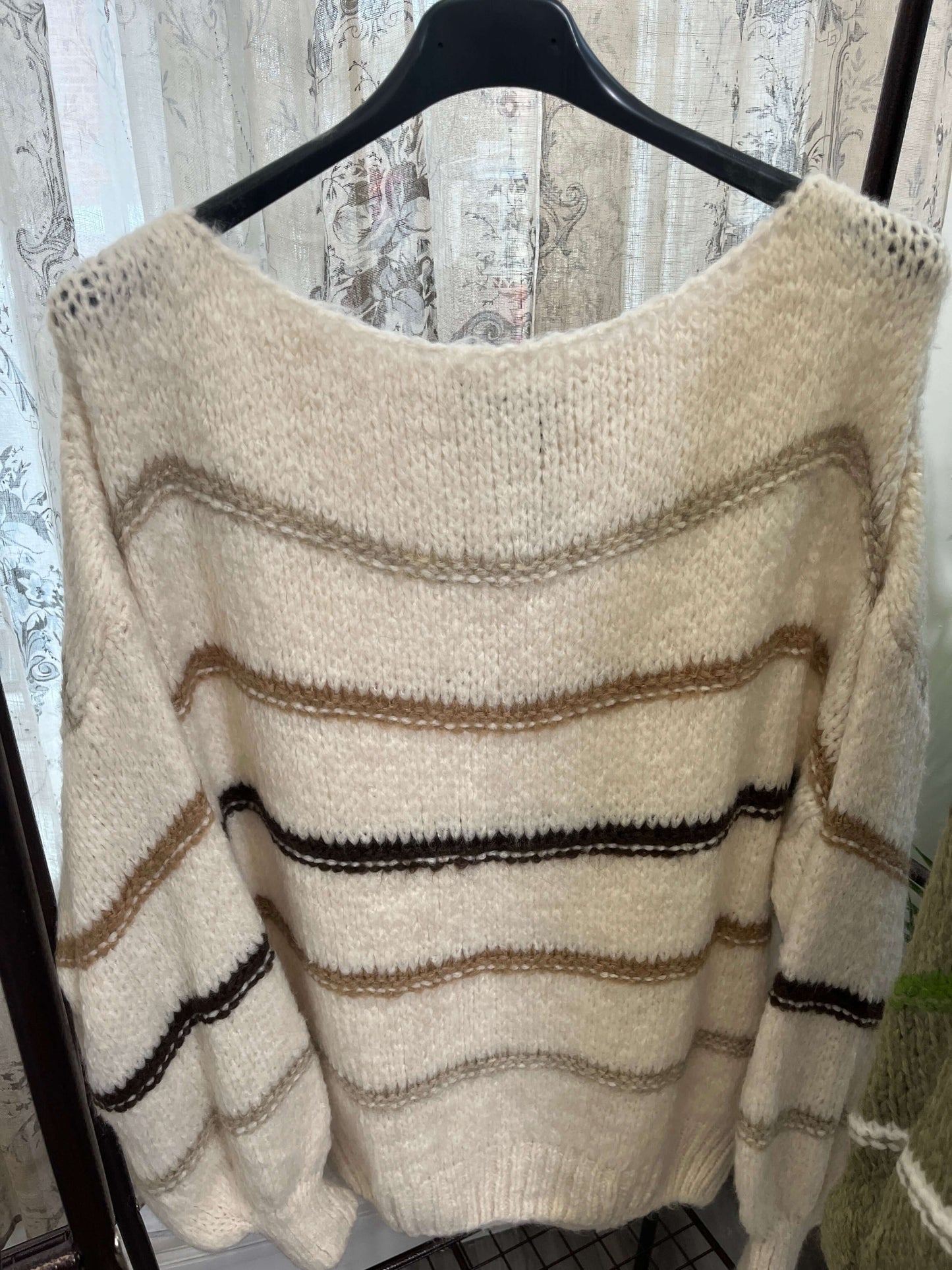 Cross Stripe Round Neck Jumper