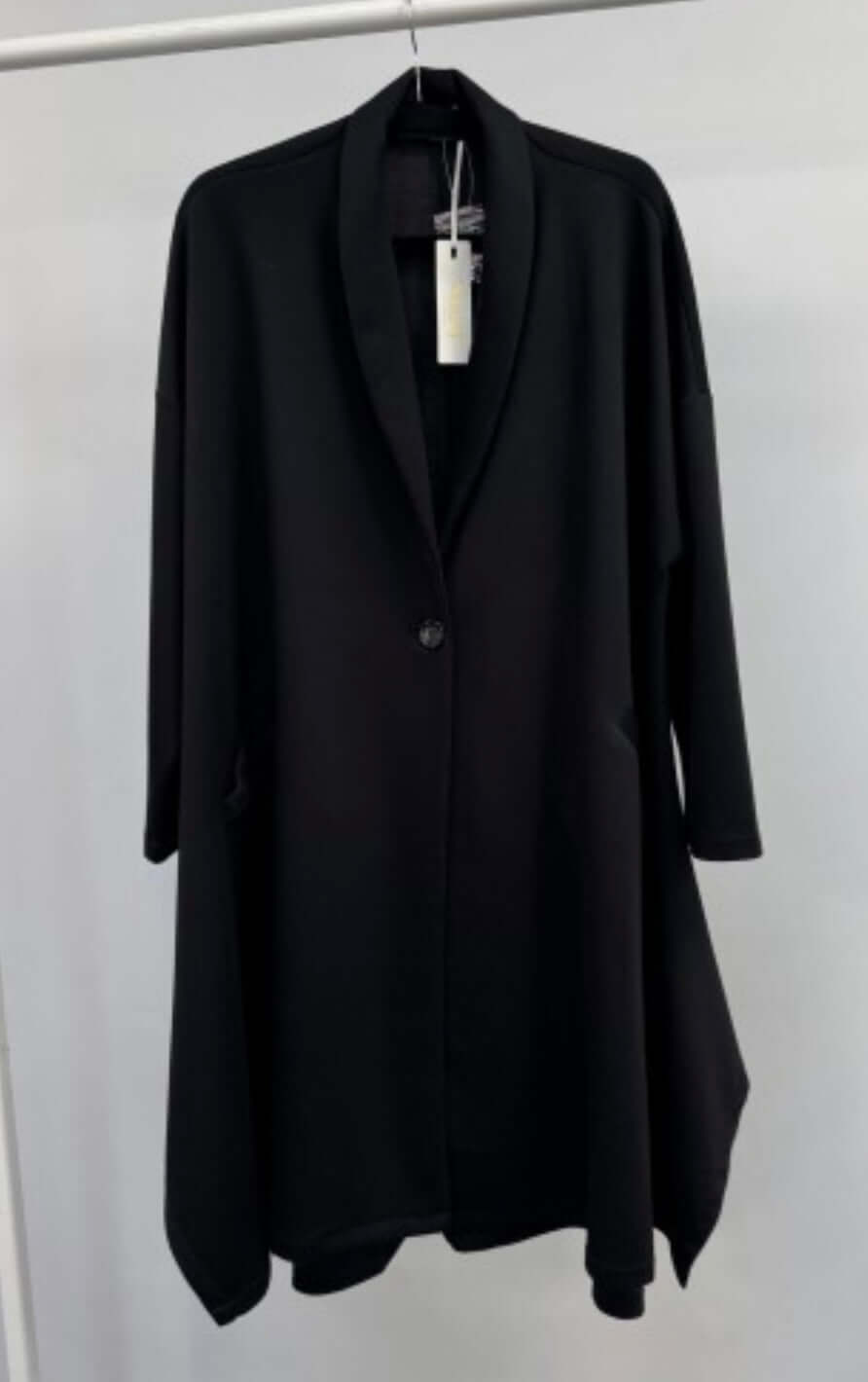 Soft Jersey Coat With Large Button