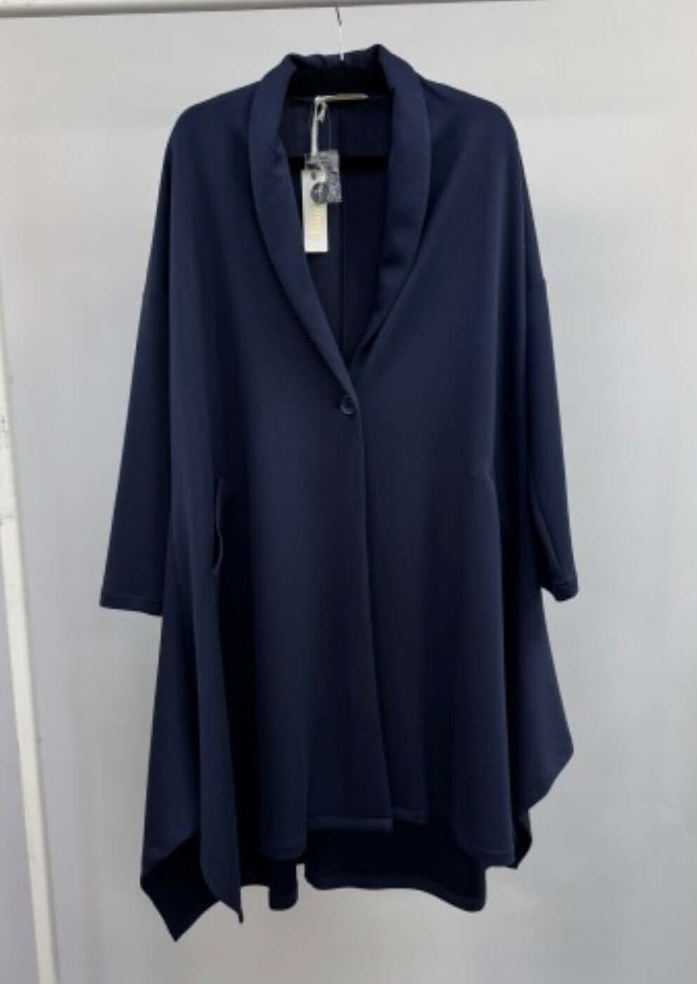 Soft Jersey Coat With Large Button