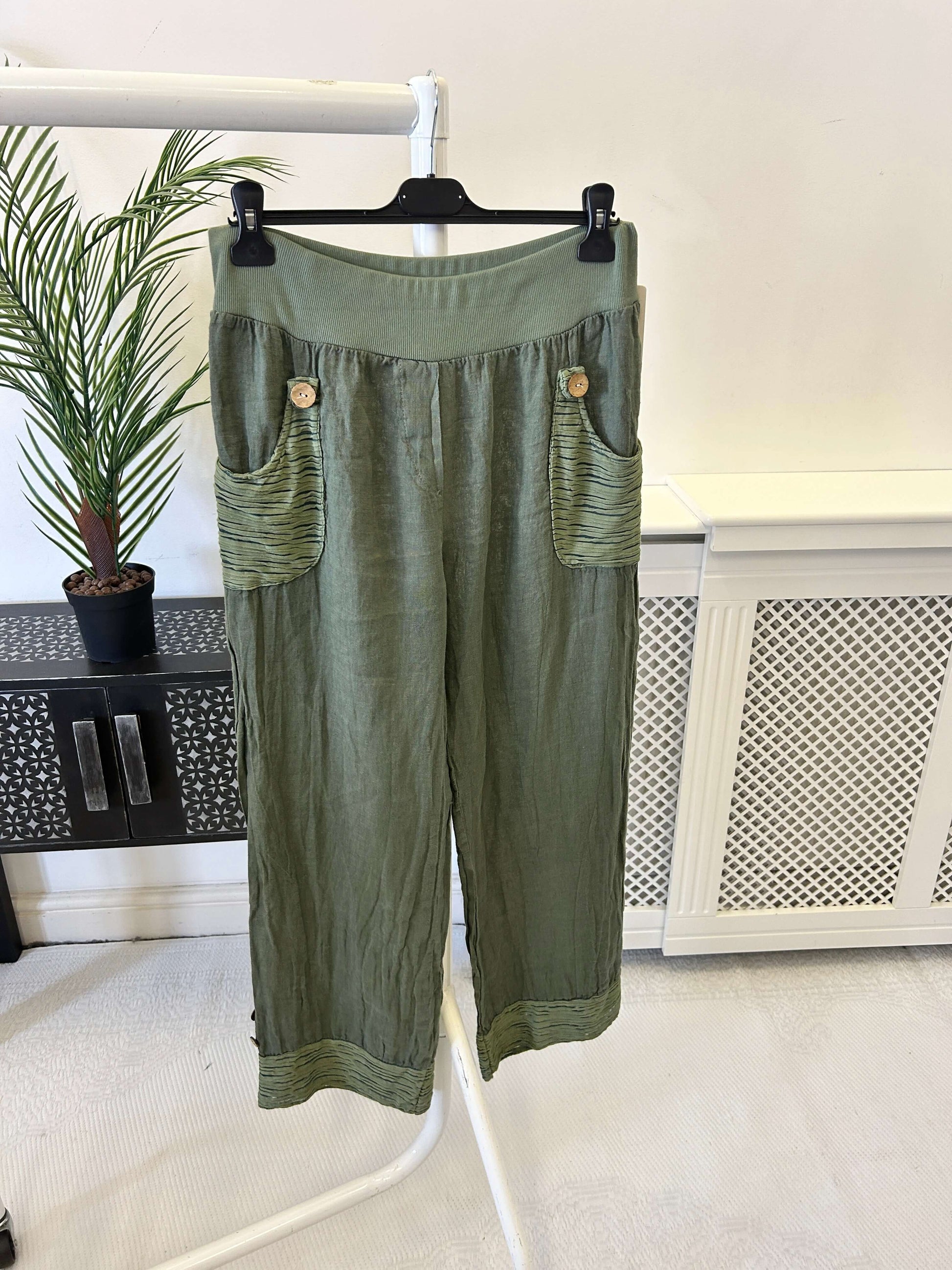 Linen Ladies Straight Leg Trouser (Matching Top Available)