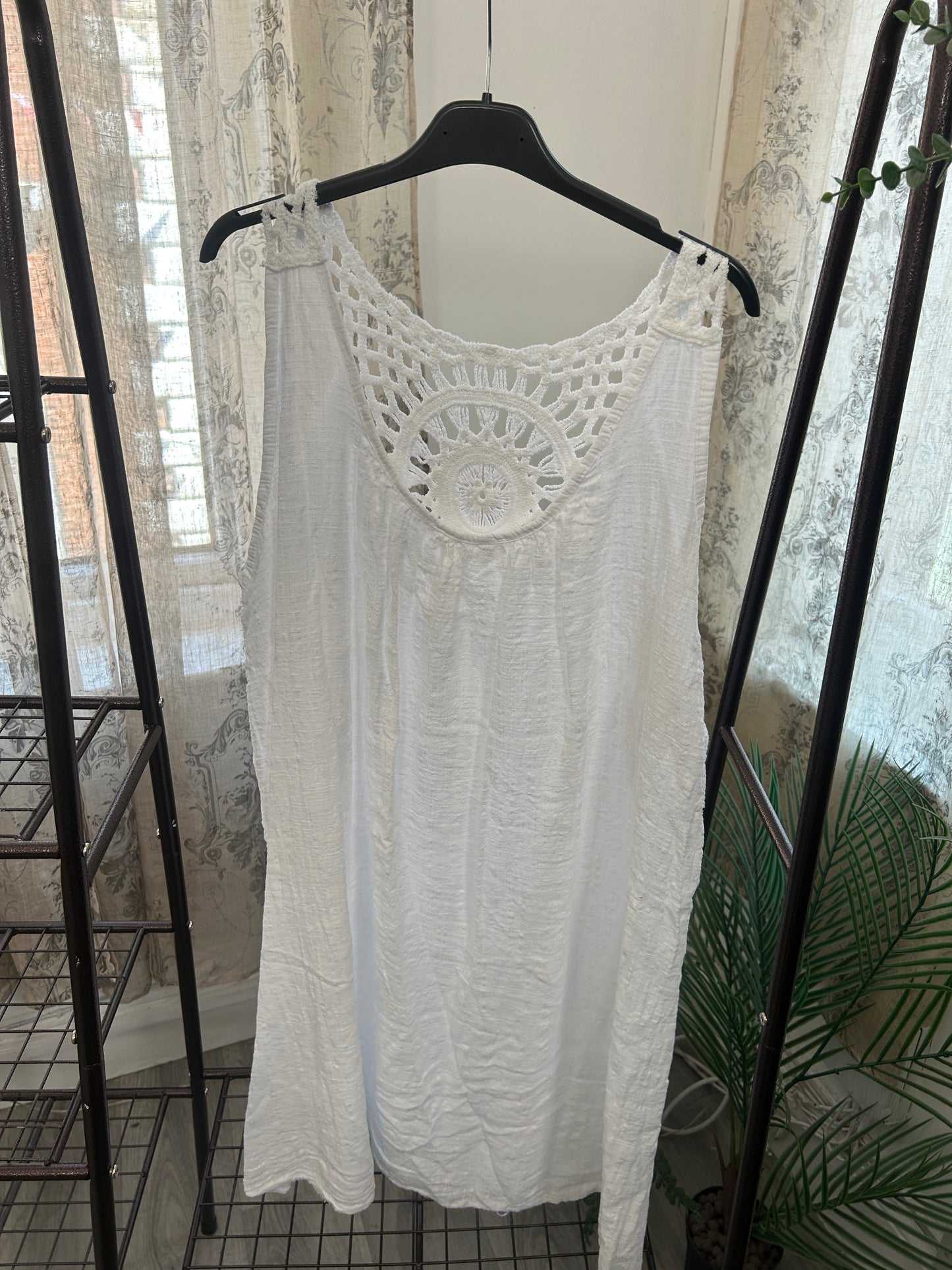 Crochet Back Cotton Sundress