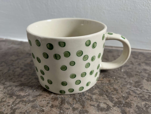 Stoneware Mug - Green Dots