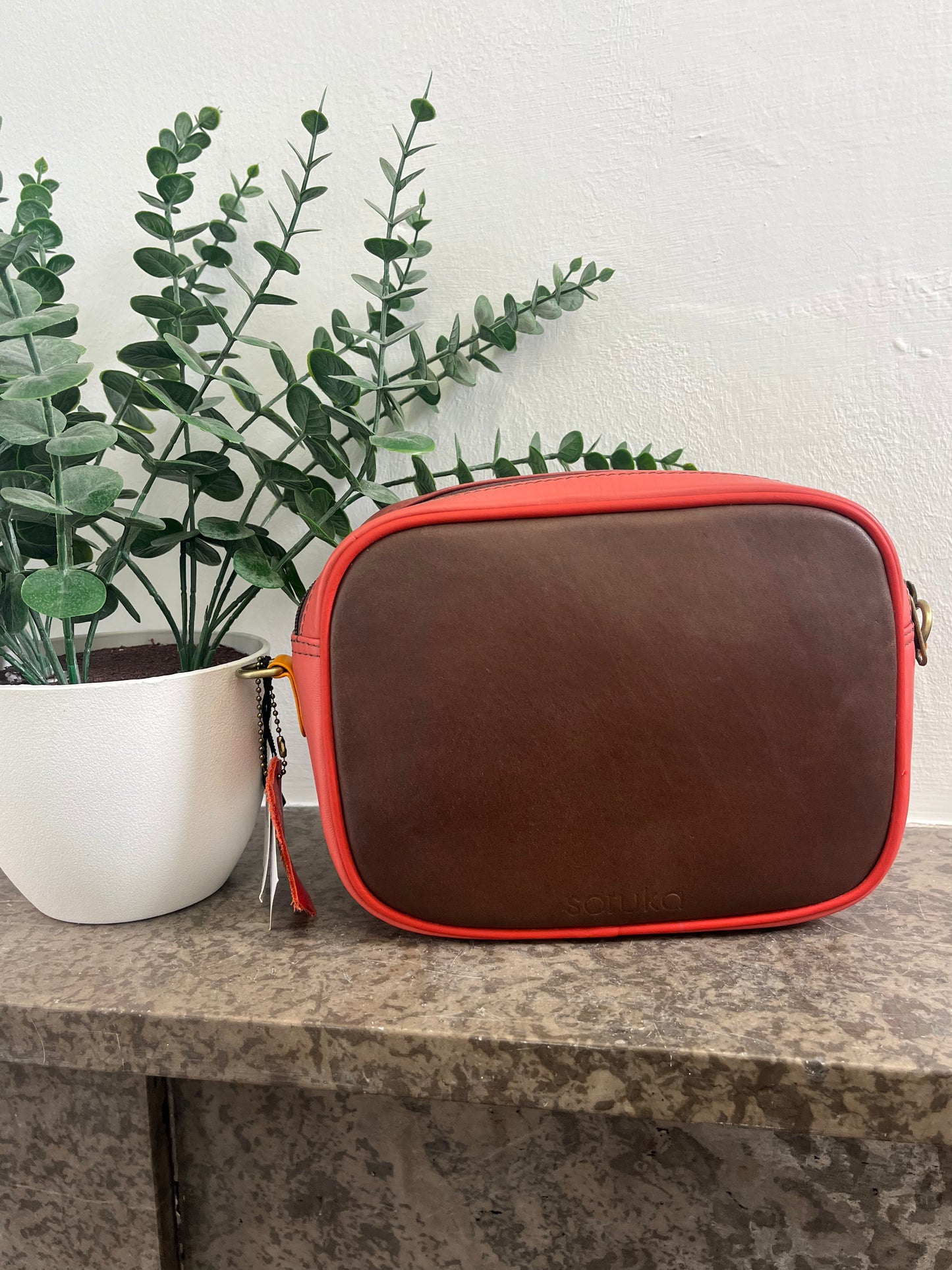 Cow Print Coral/Pink Soruka Bag