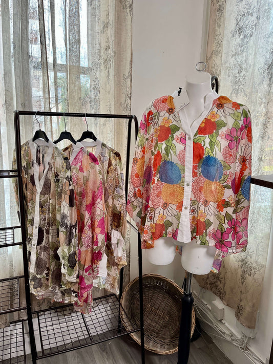 Floral Floaty Batwing Blouse