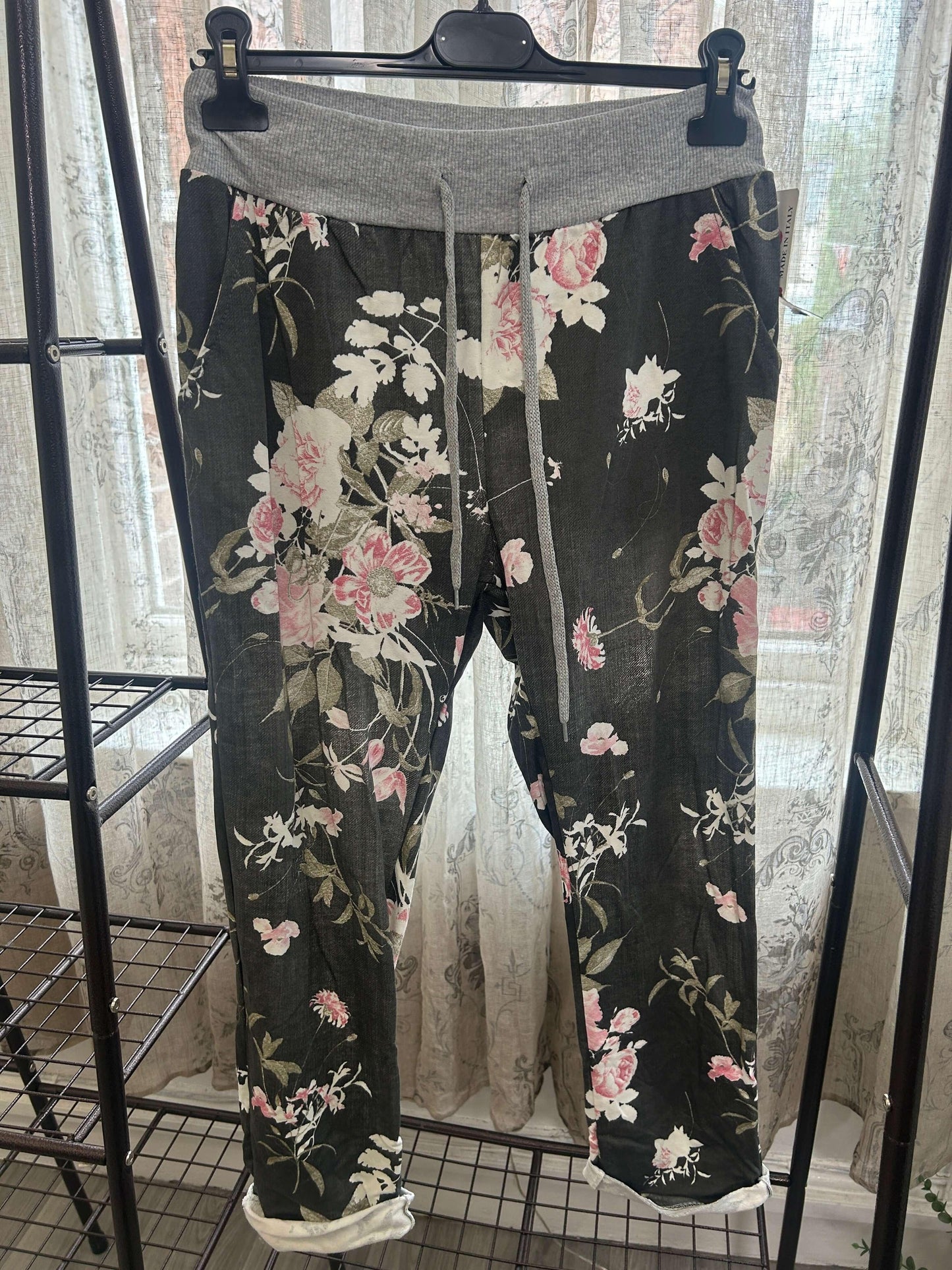 Floral Denim Jogger