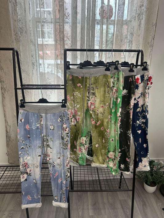 Floral Denim Jogger