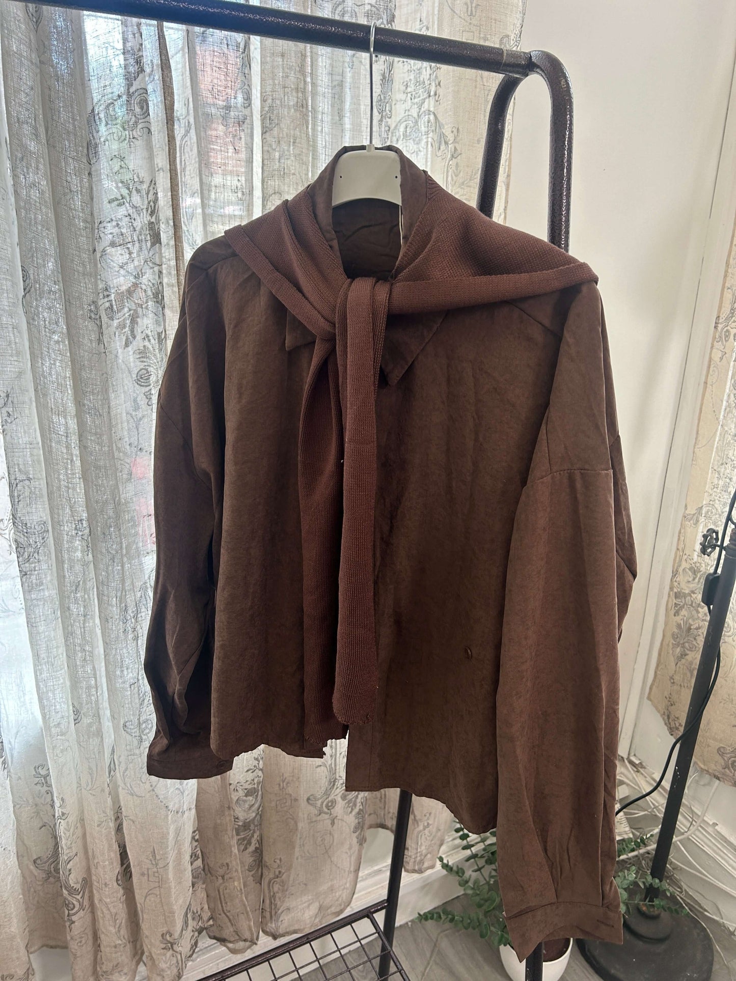 Luxurious Floaty Shirt & Shawl Set