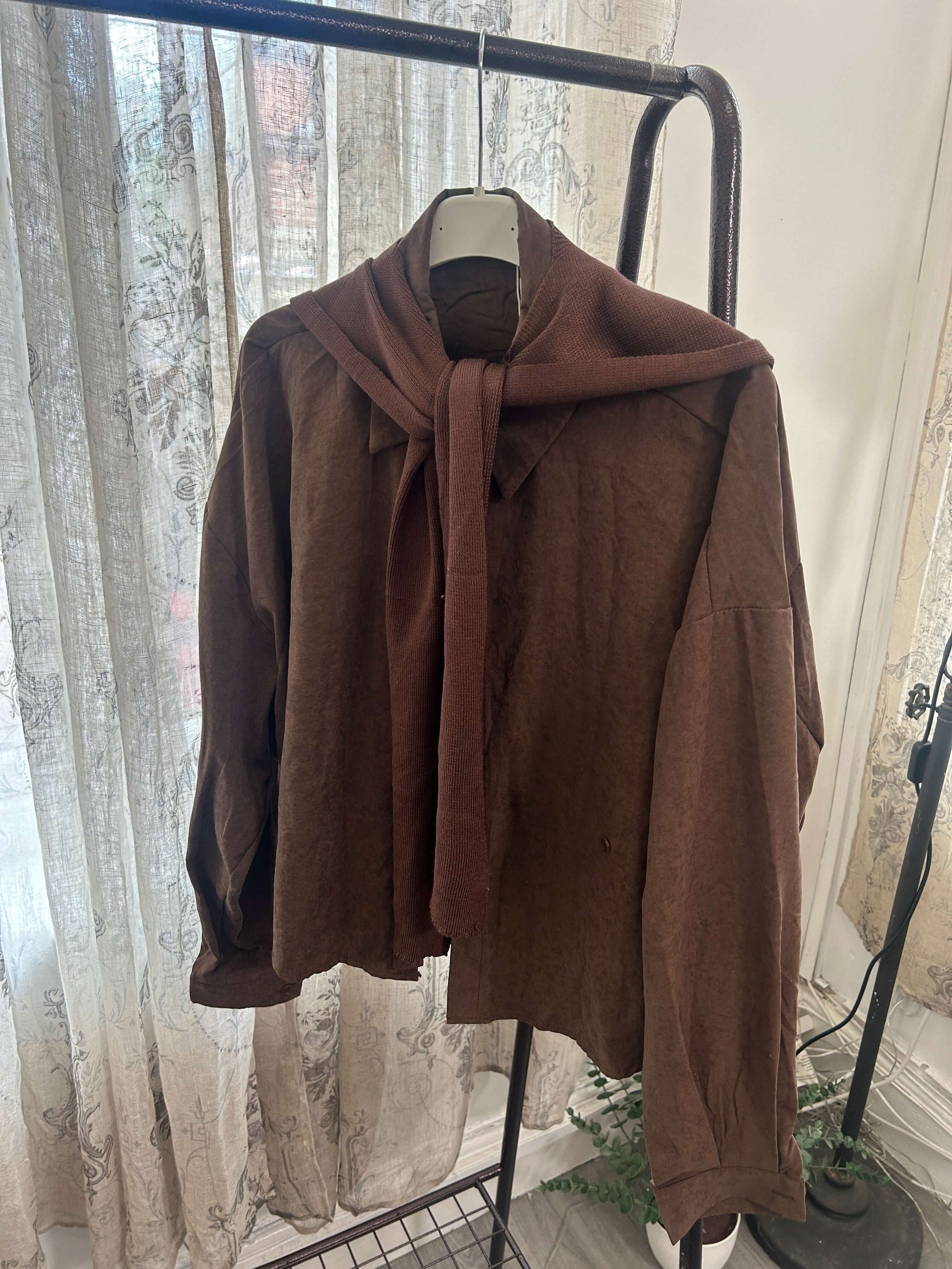 Luxurious Floaty Shirt & Shawl Set