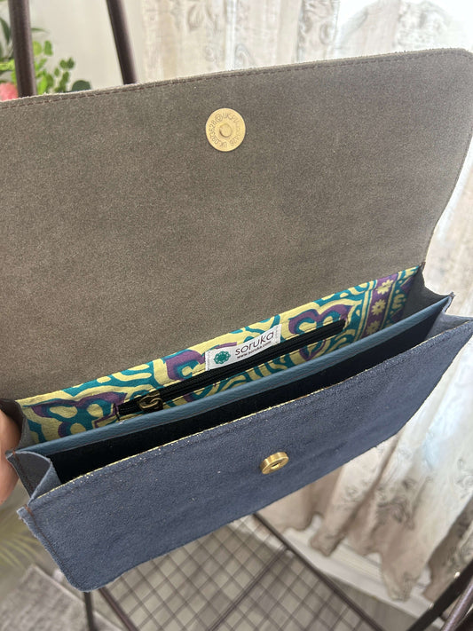 Soruka Foldover Recycled Leather Clutch
