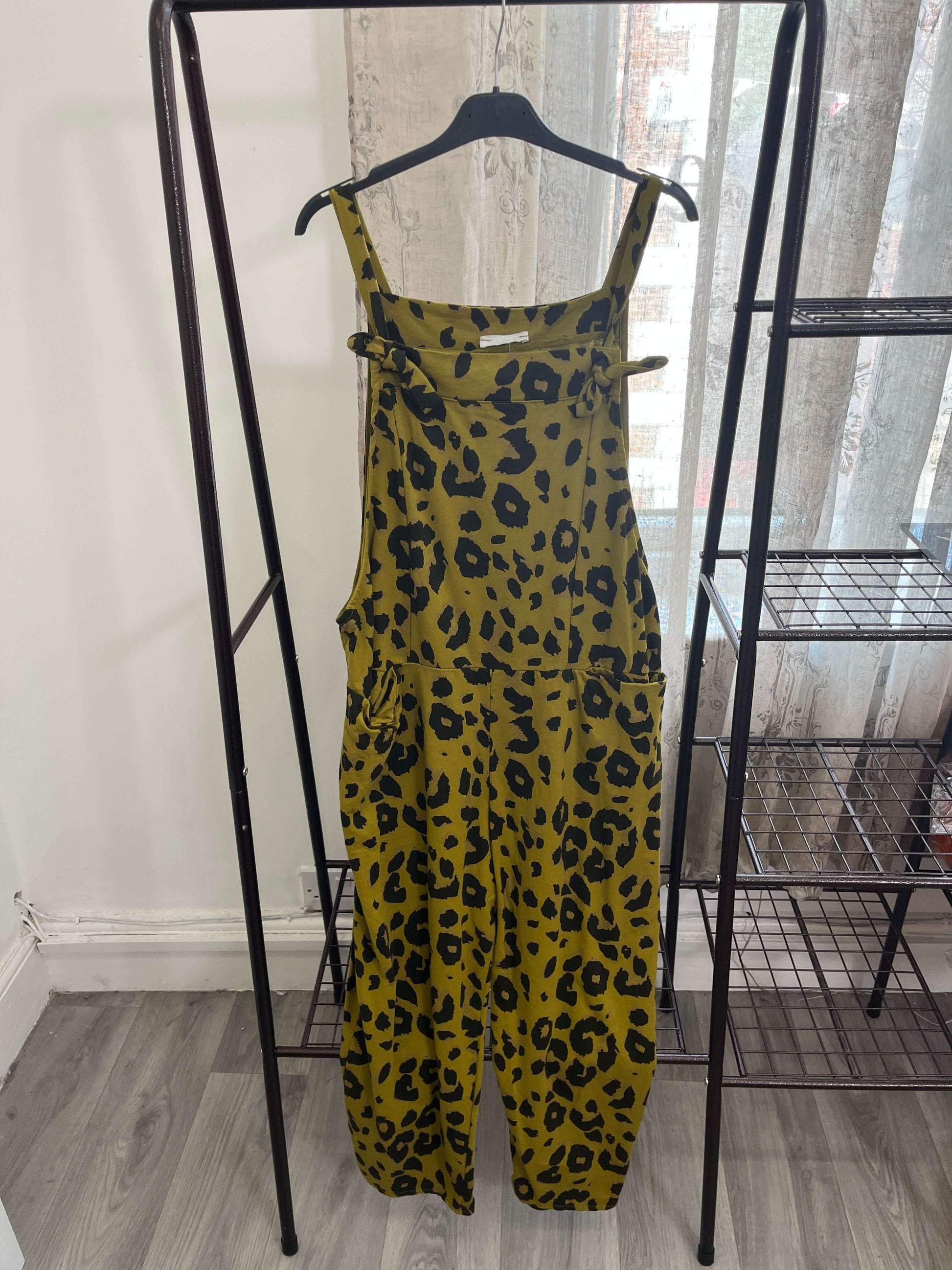 Leopard Jersey Dungarees