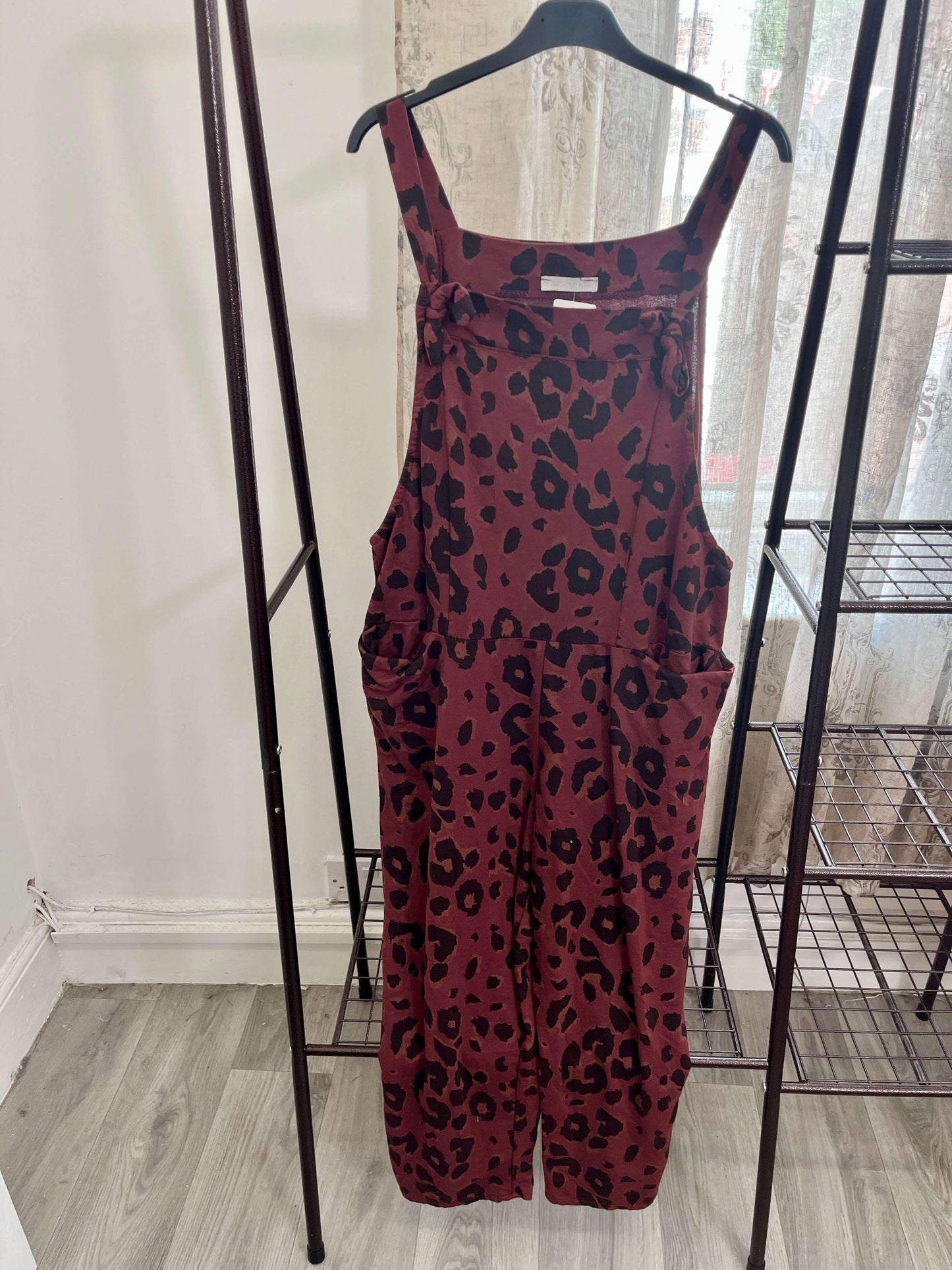 Leopard Jersey Dungarees