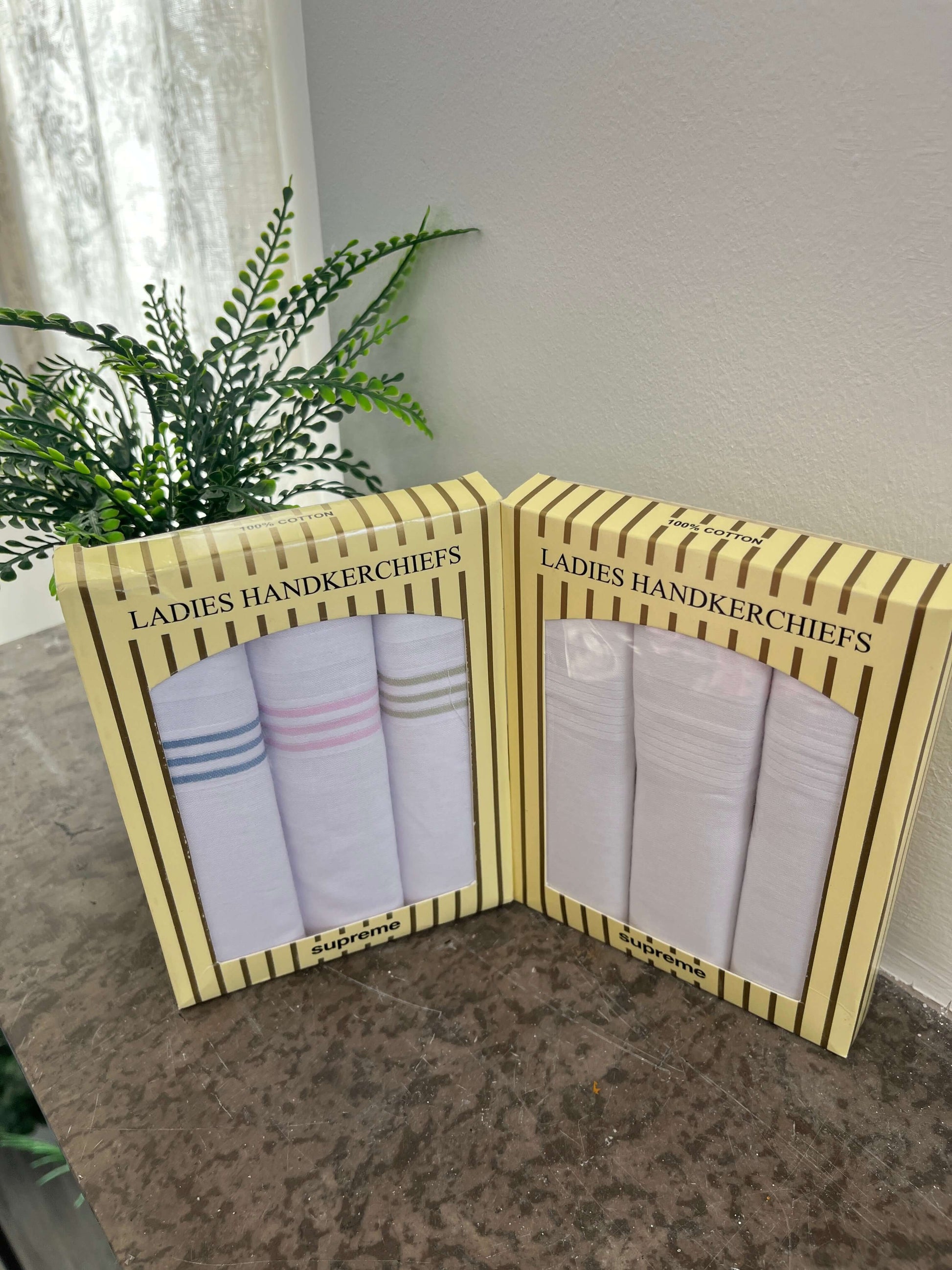 Ladies Handkerchiefs 100% Cotton 3 Pack