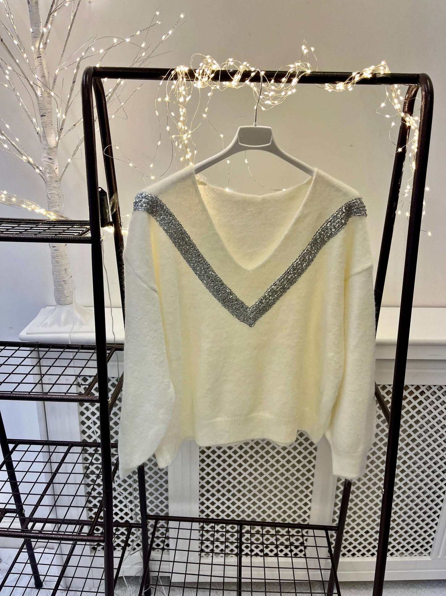 Vienna Sparkle V Neck Cosy Jumper