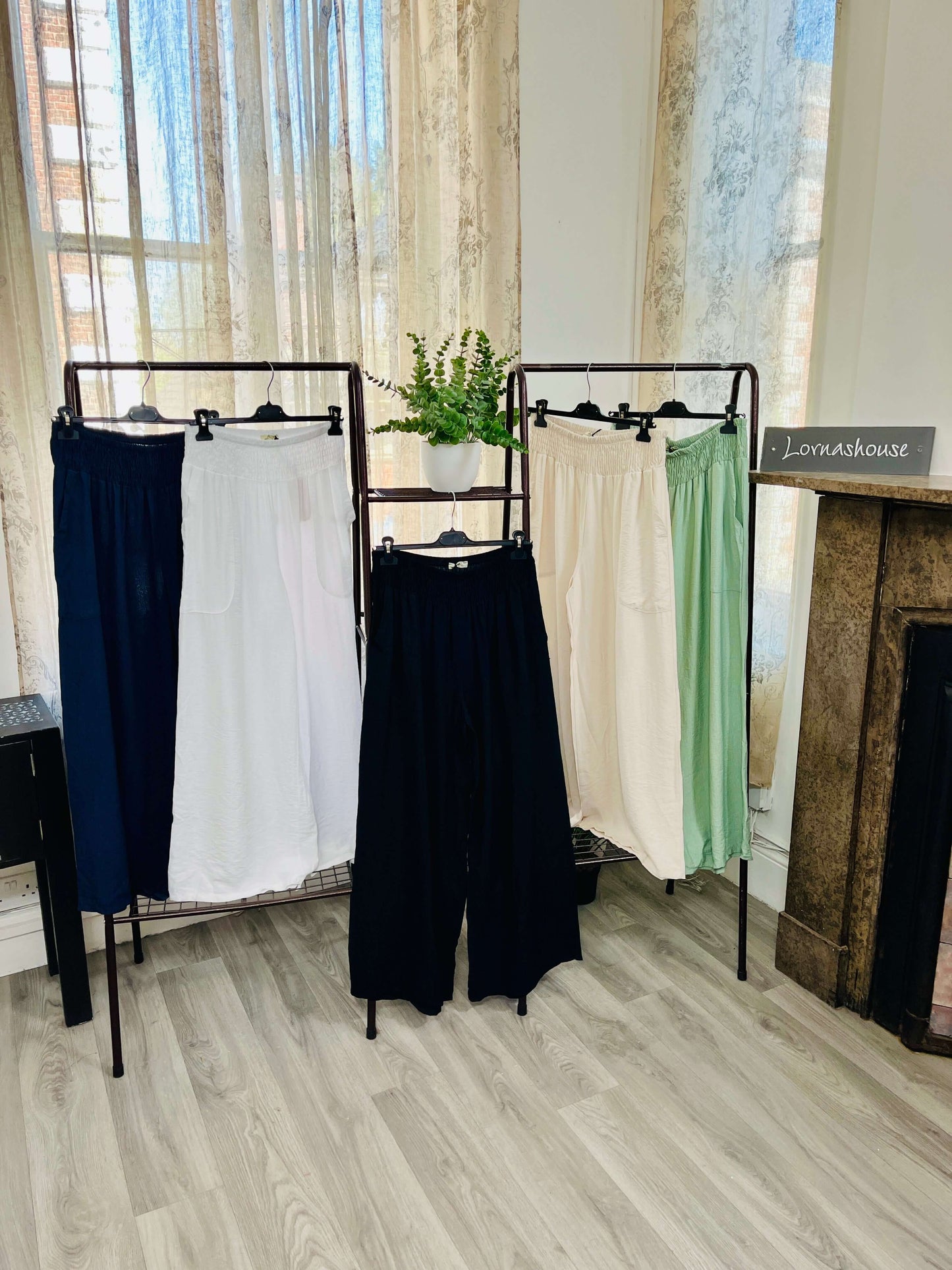 Olive Elasticated Waist Wide Leg Palazzo Trouser