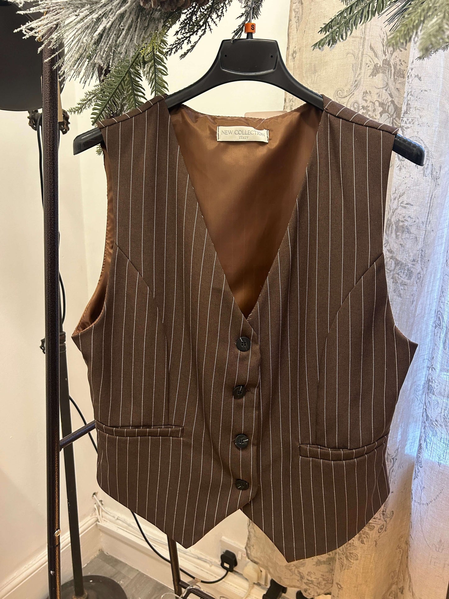 Pinstripe Ladies Tailored Waistcoat