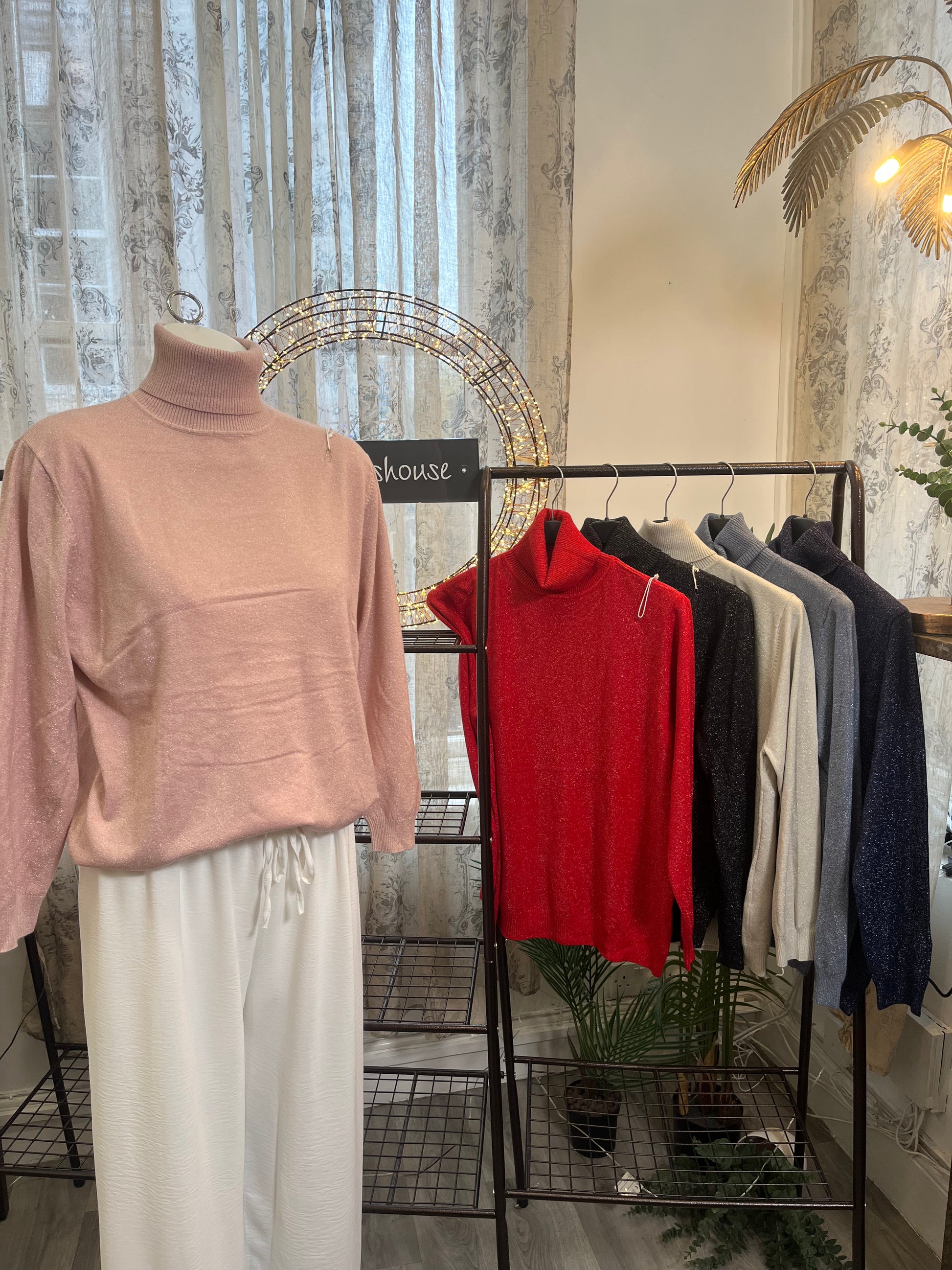 Sophie Glittery Polo Neck Jumper