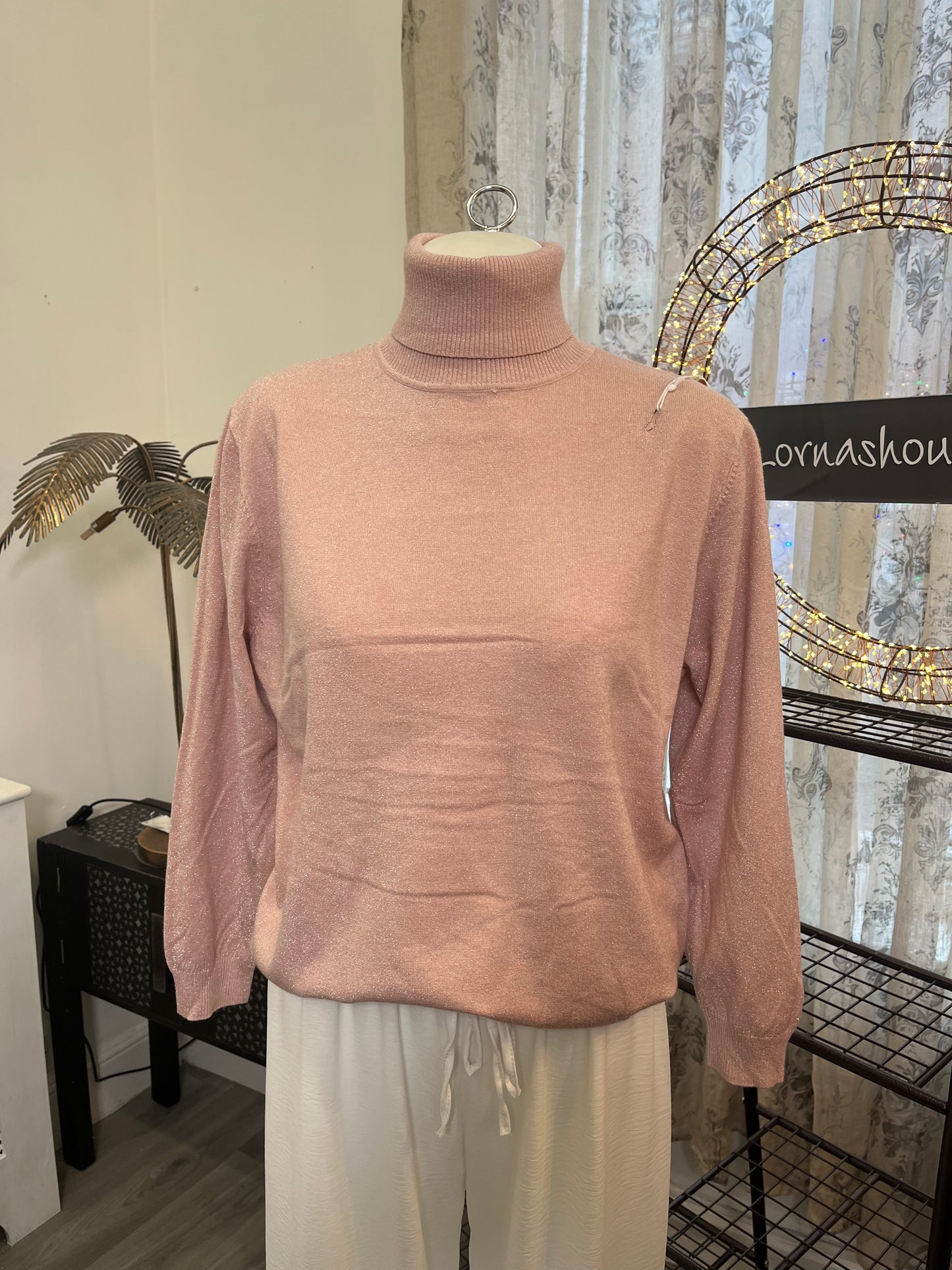 Sophie Glittery Polo Neck Jumper