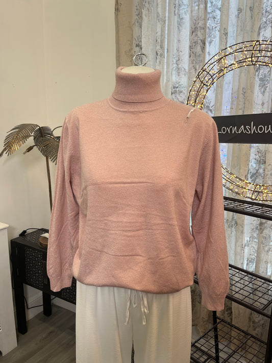Sophie Glittery Polo Neck Jumper