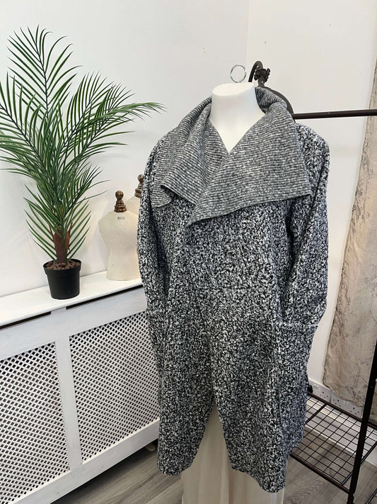 Janey Boucle Knit Waterfall Coat