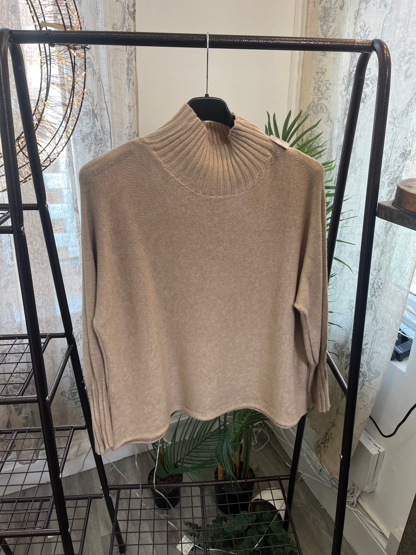 Tamara High Neck Ribbed Boxy Jumper