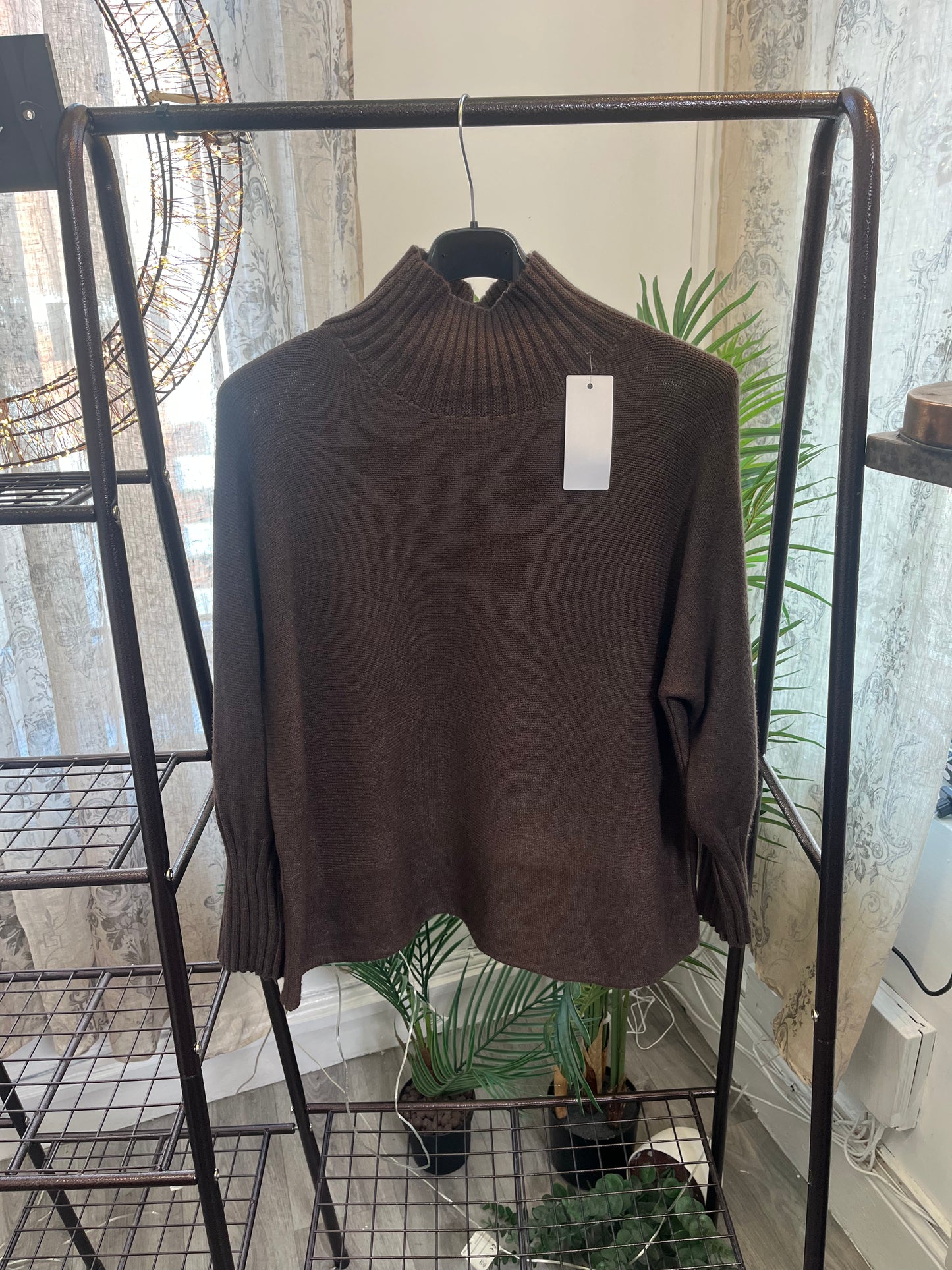 Tamara High Neck Ribbed Boxy Jumper