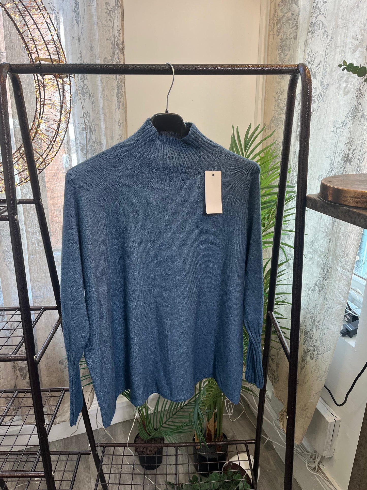 Tamara High Neck Ribbed Boxy Jumper