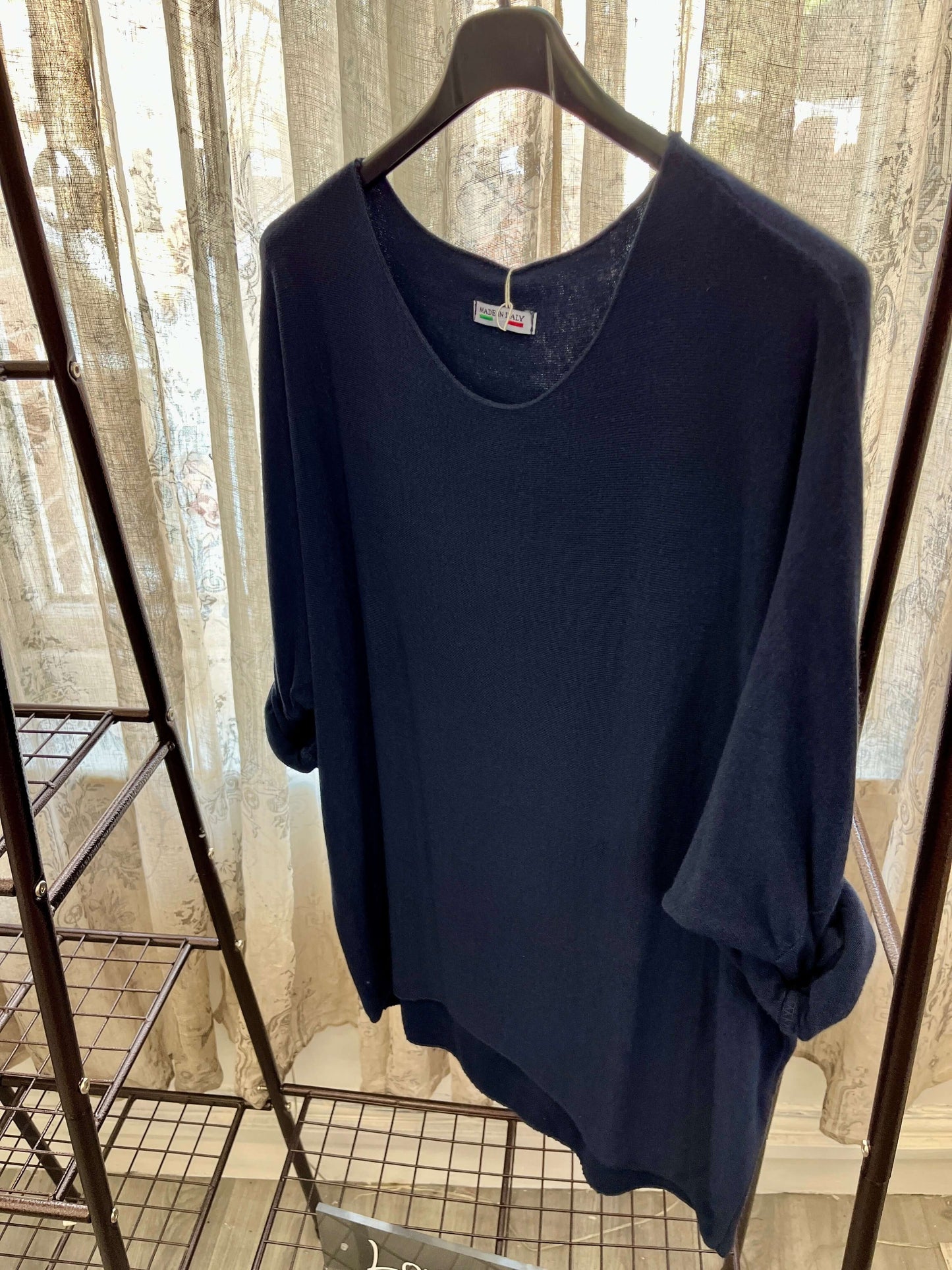 Ariel Curved Front Fine Knit Jumper