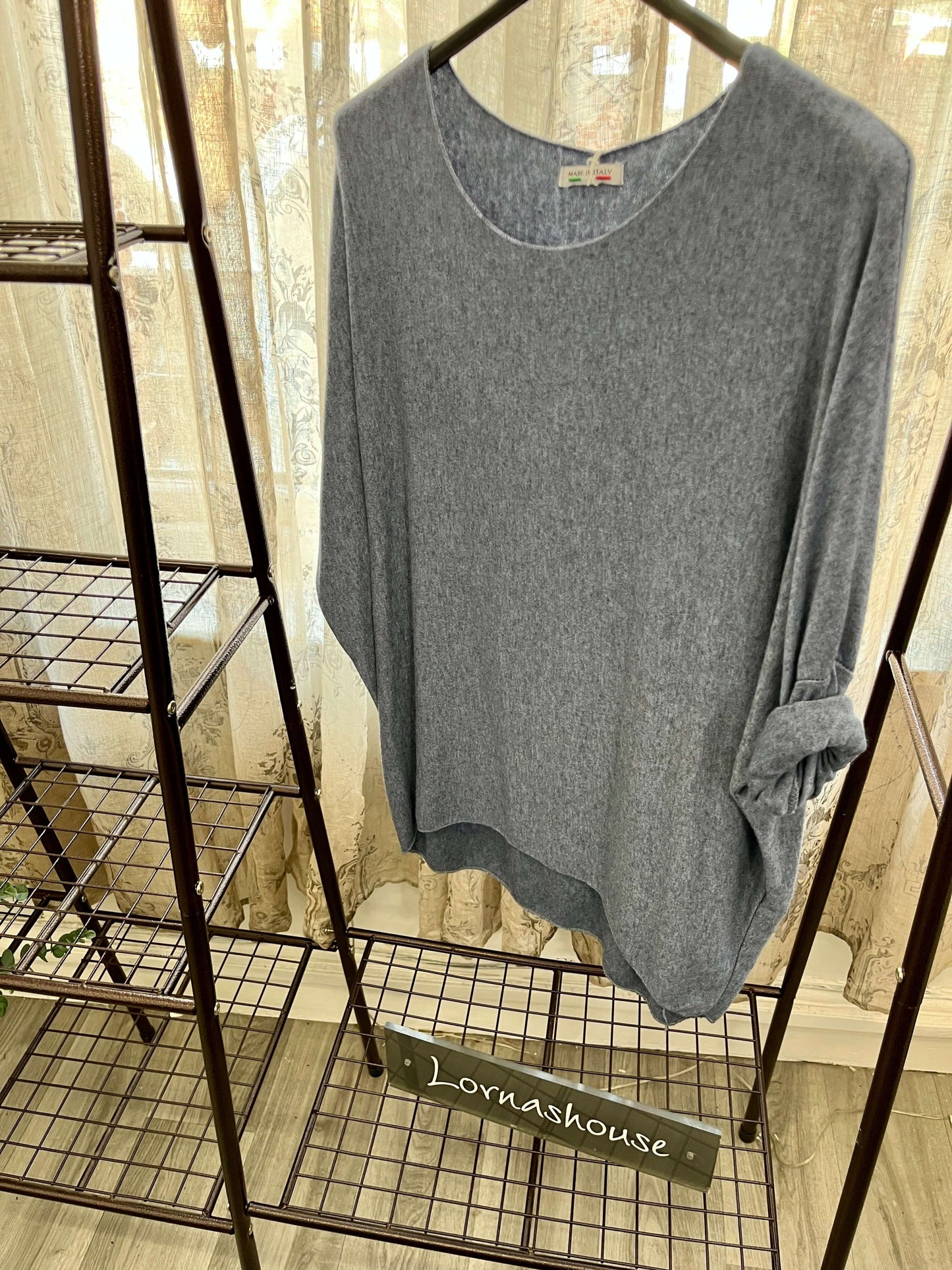 Ariel Curved Front Fine Knit Jumper