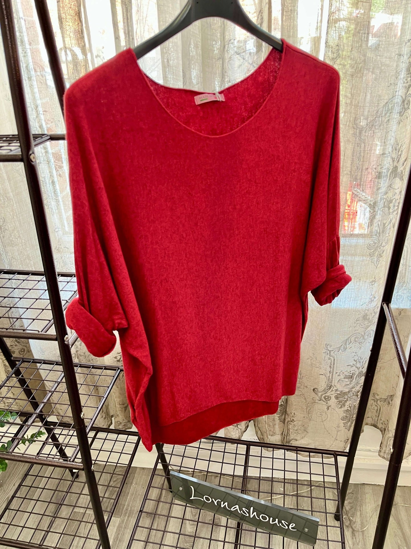 Ariel Curved Front Fine Knit Jumper