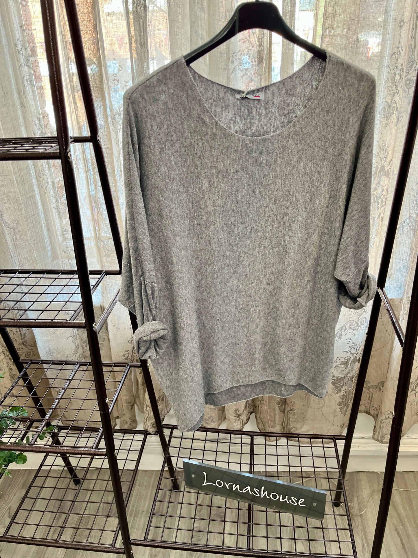 Ariel Curved Front Fine Knit Jumper