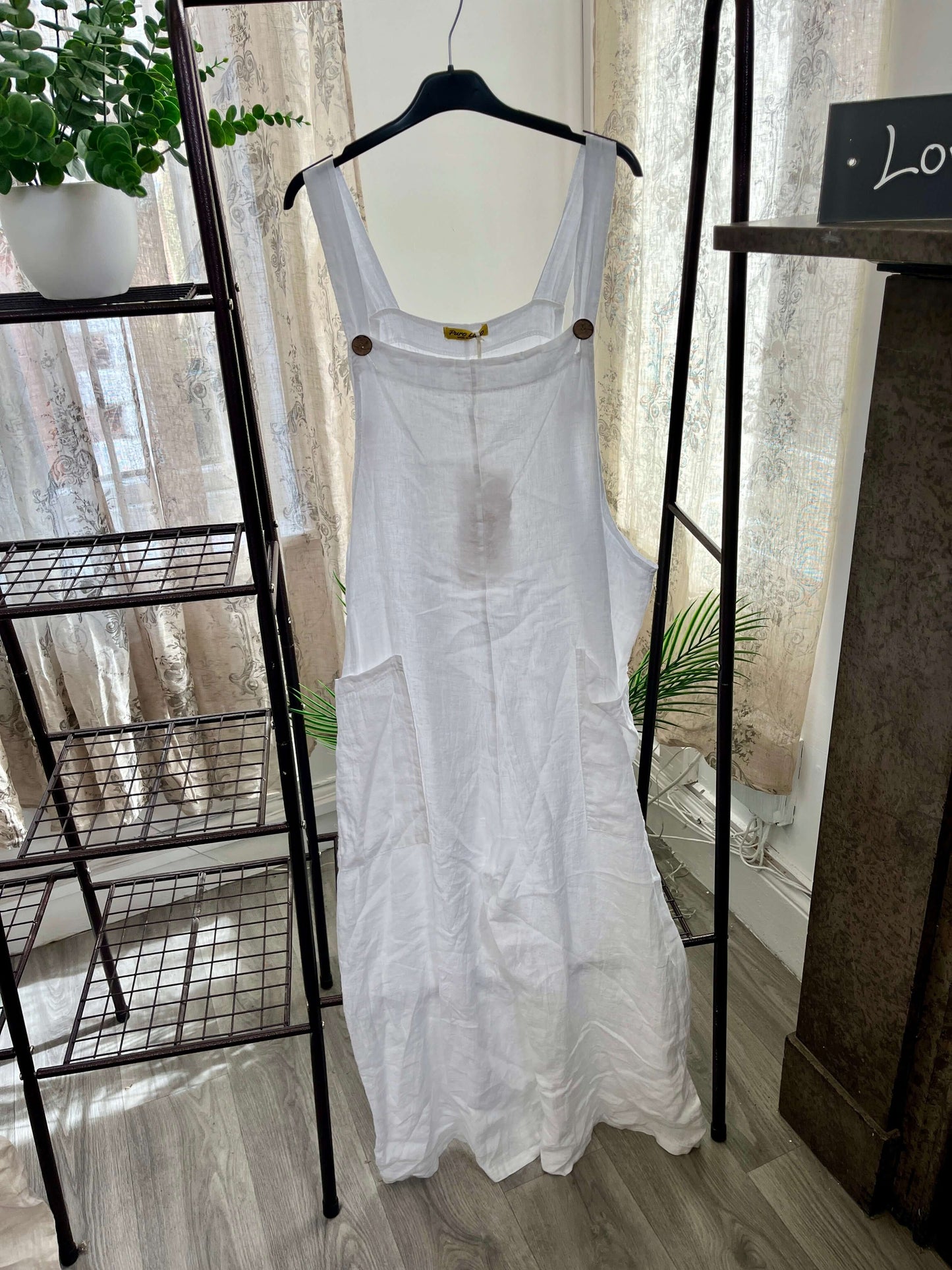 Ollie Linen Wide Leg Dungarees