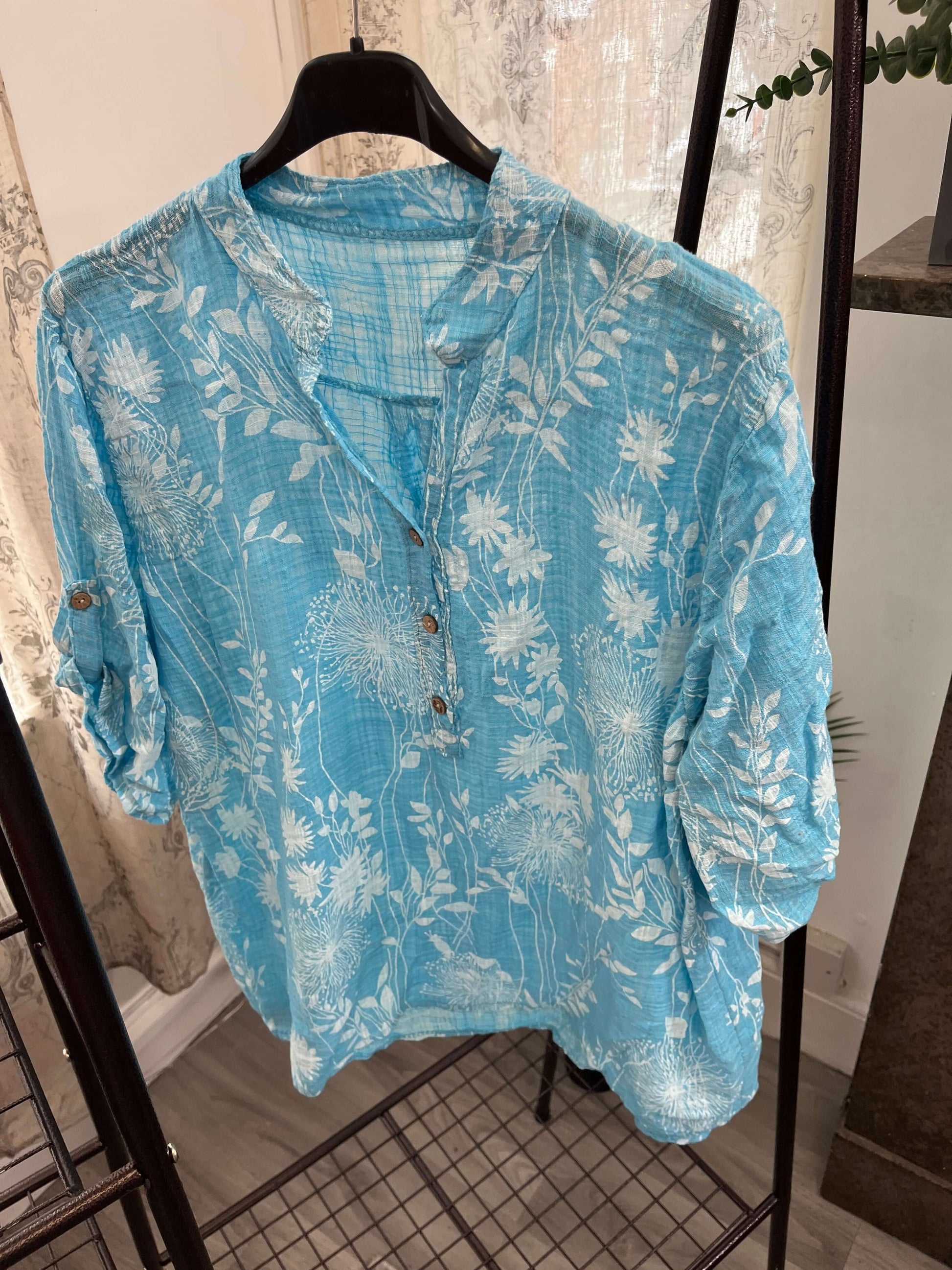 Casual 3 Button Blouse - Dandelion