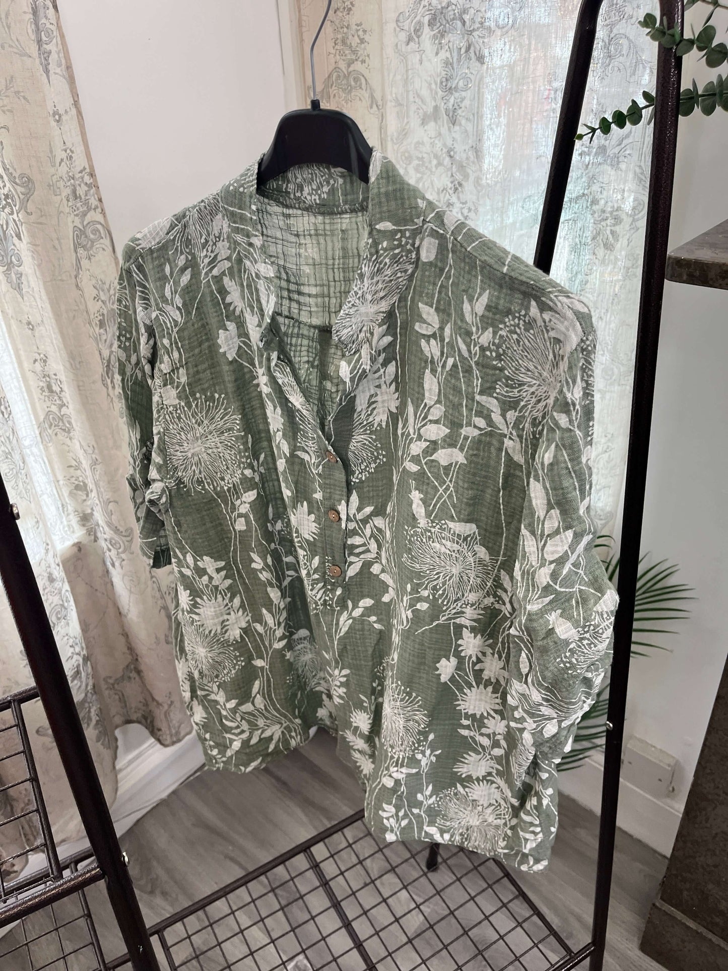 Casual 3 Button Blouse - Dandelion