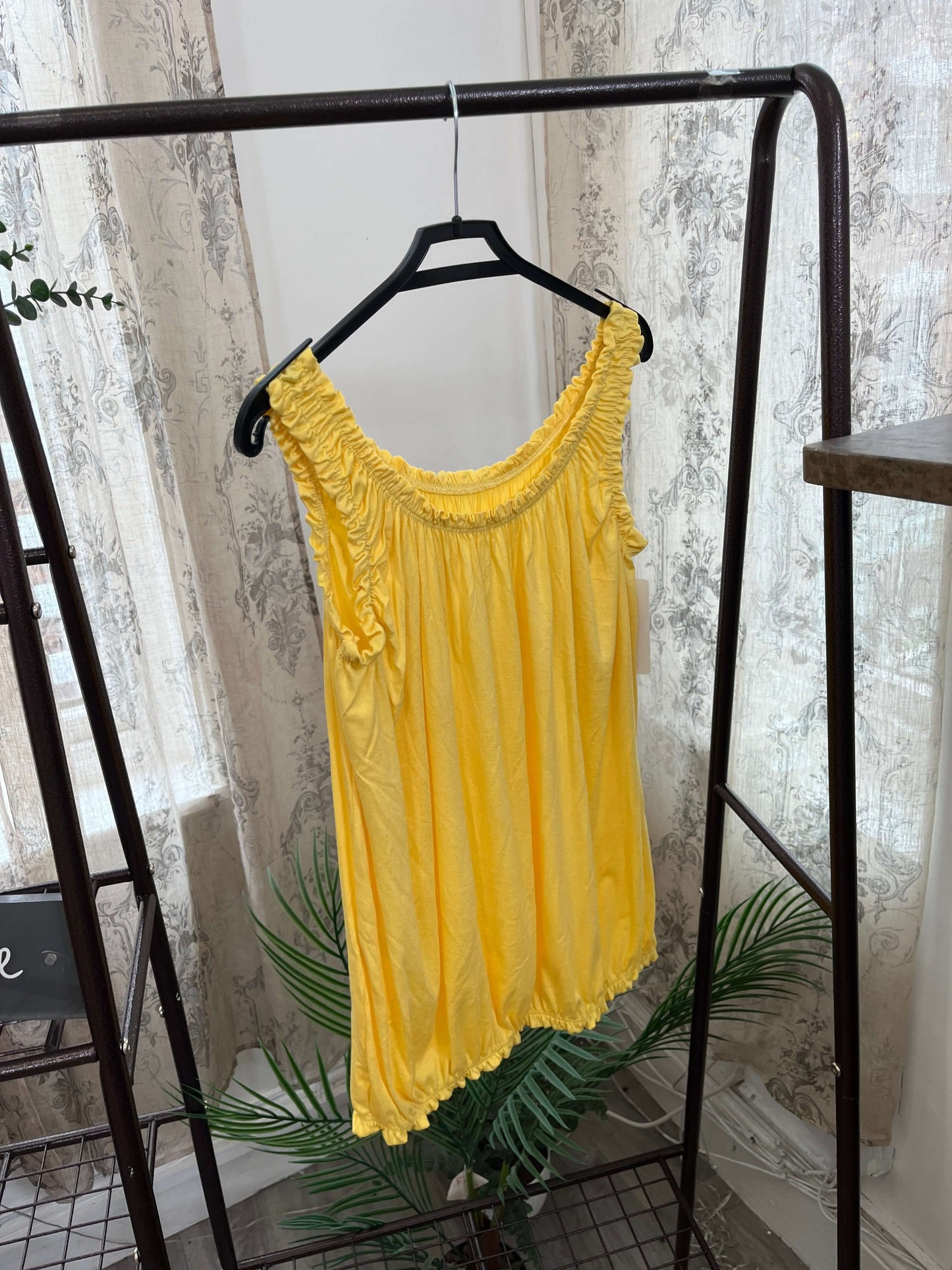 Womens Bubble Hem Ruffle Vest Top