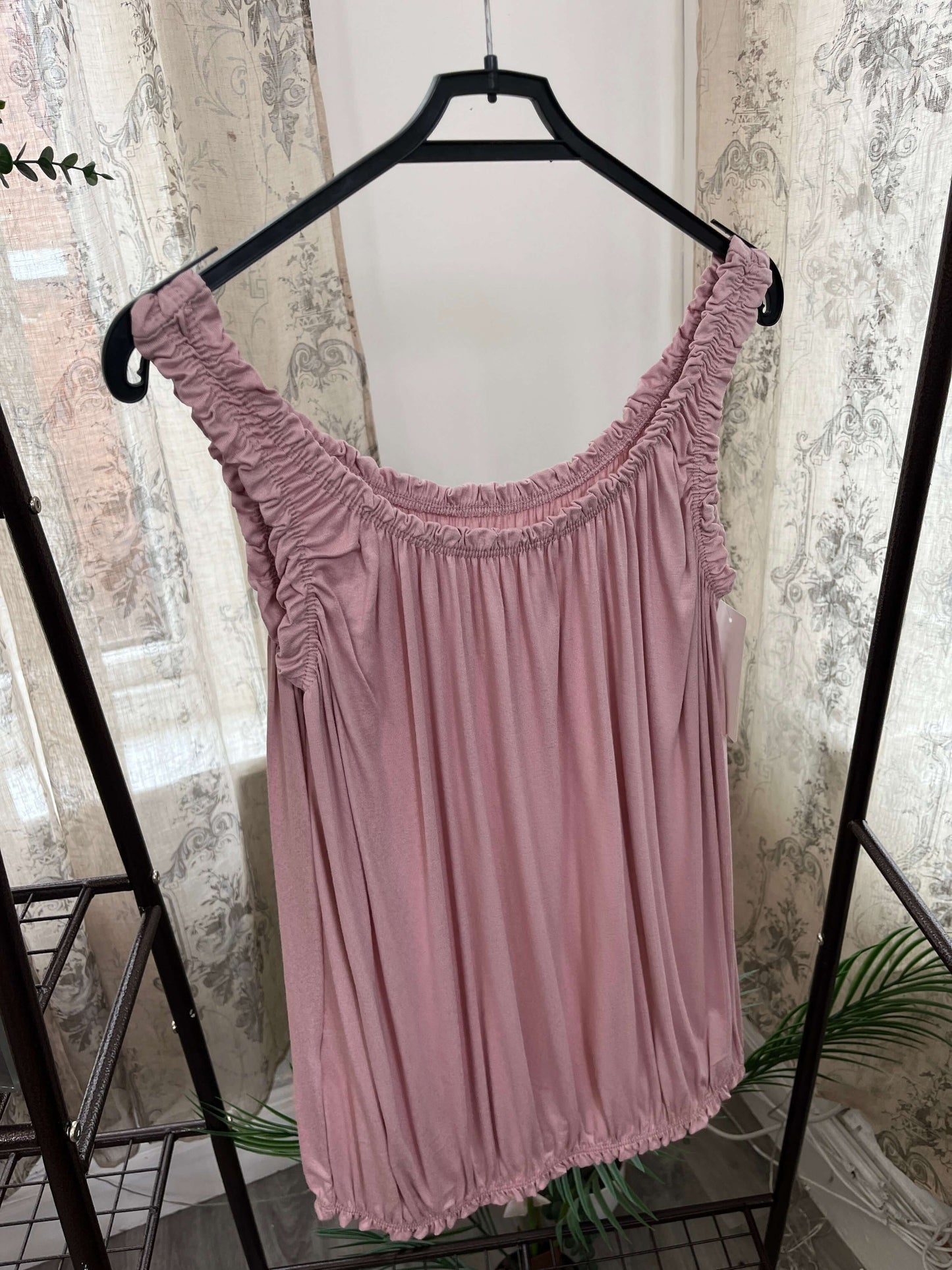 Womens Bubble Hem Ruffle Vest Top