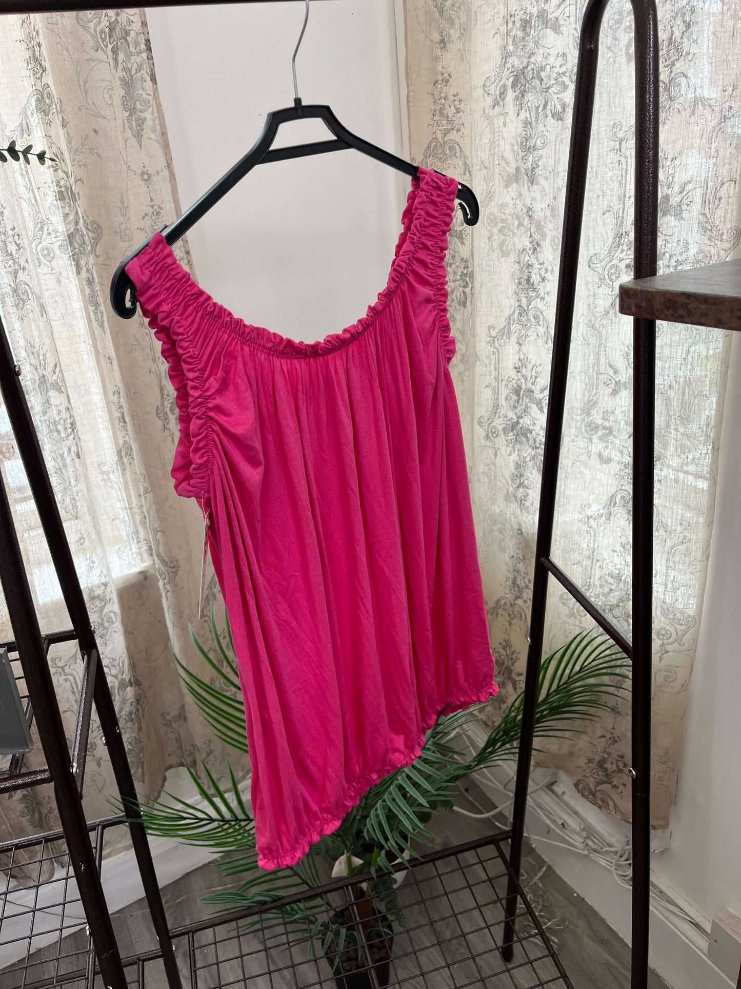 Womens Bubble Hem Ruffle Vest Top