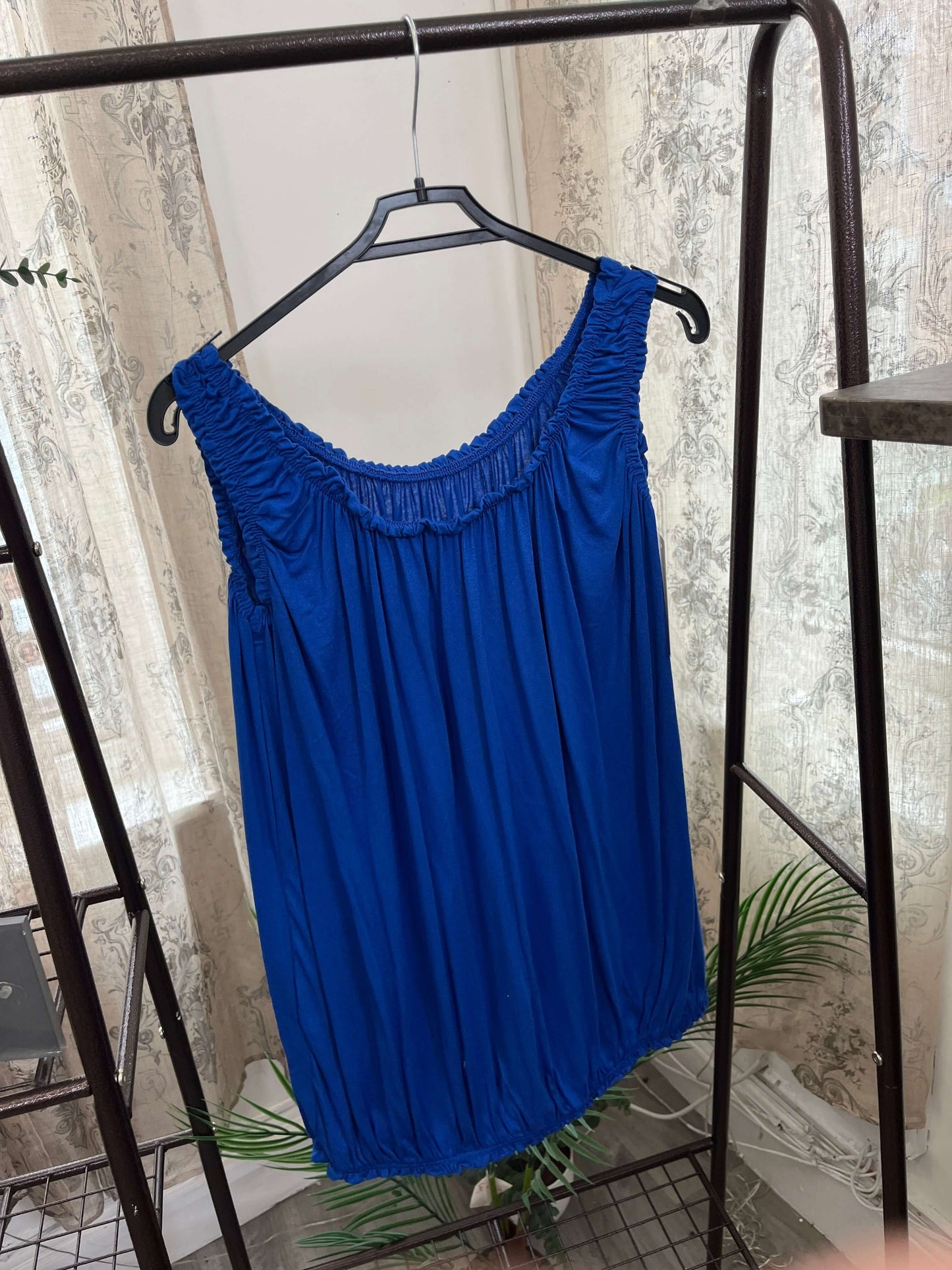 Womens Bubble Hem Ruffle Vest Top