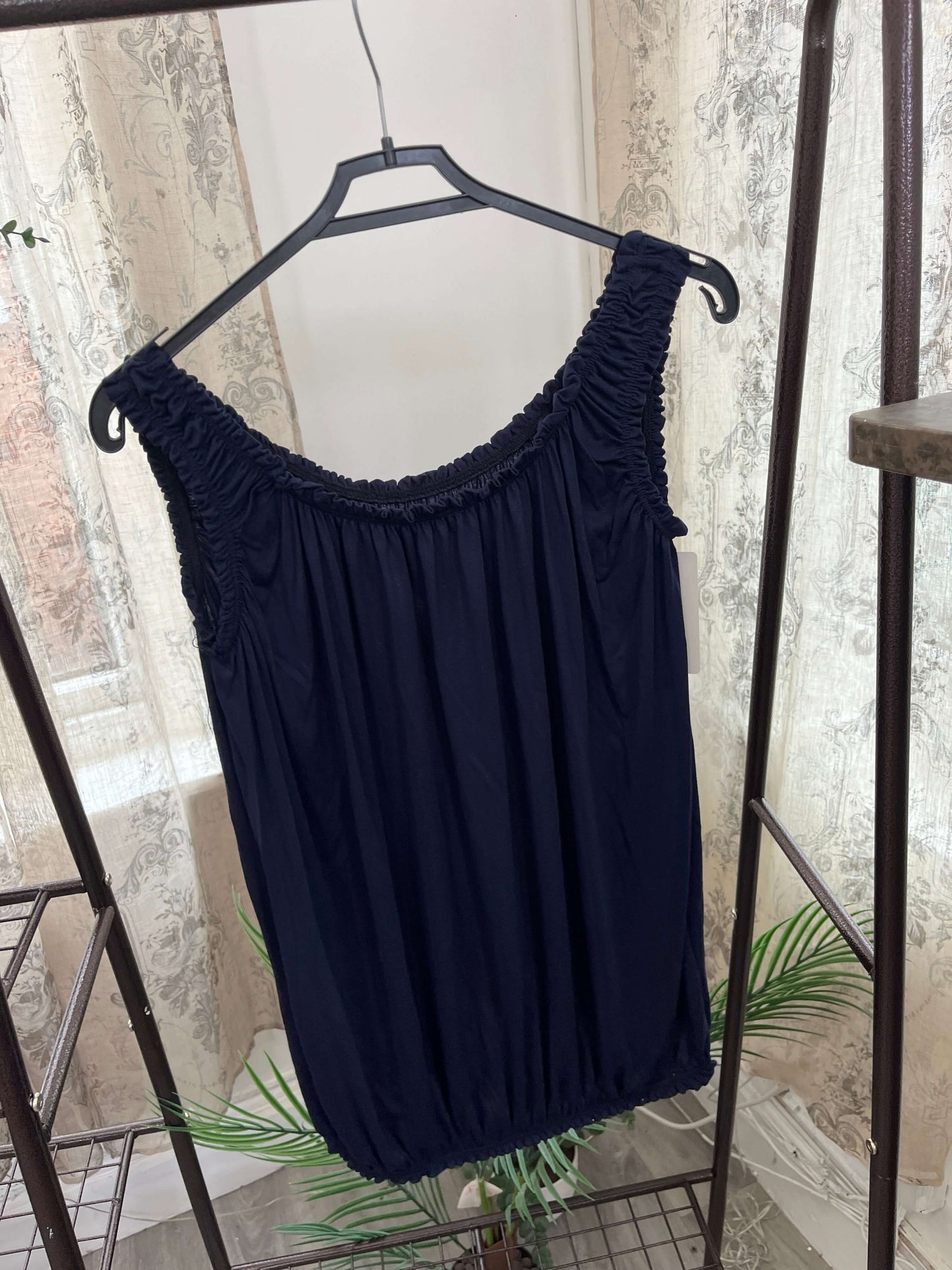 Womens Bubble Hem Ruffle Vest Top