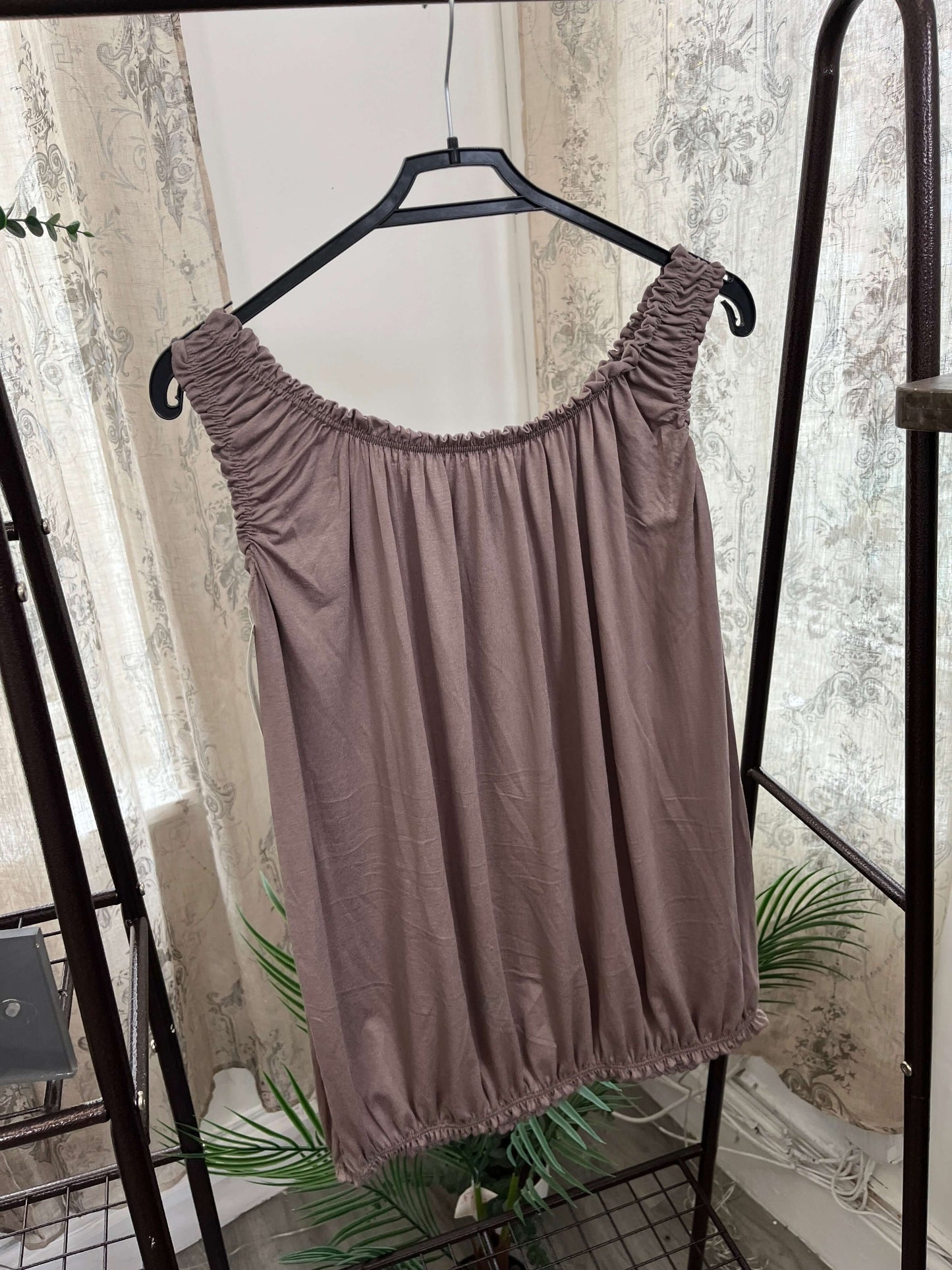 Womens Bubble Hem Ruffle Vest Top