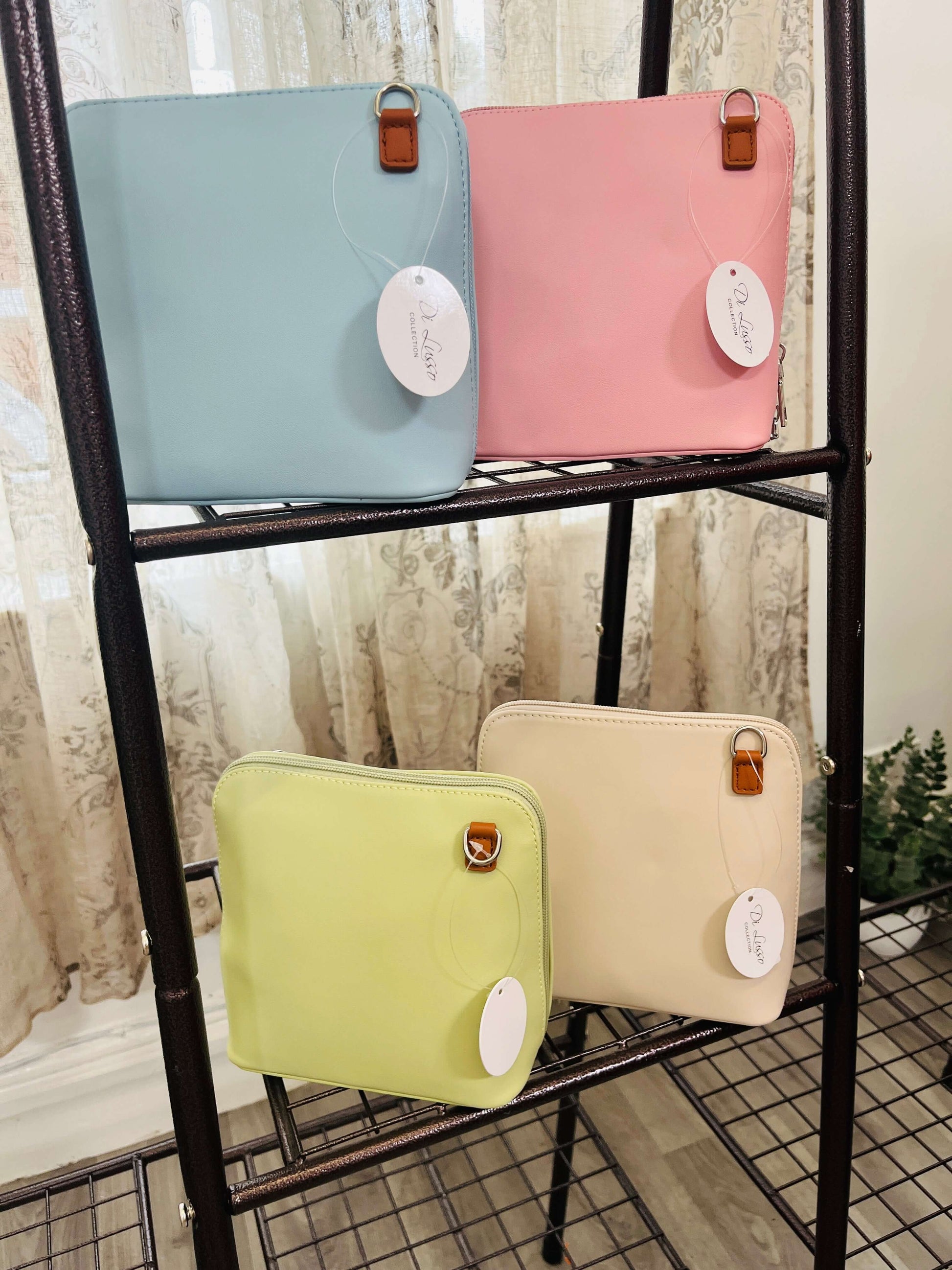Faux Leather Clamshell Shoulder Bag