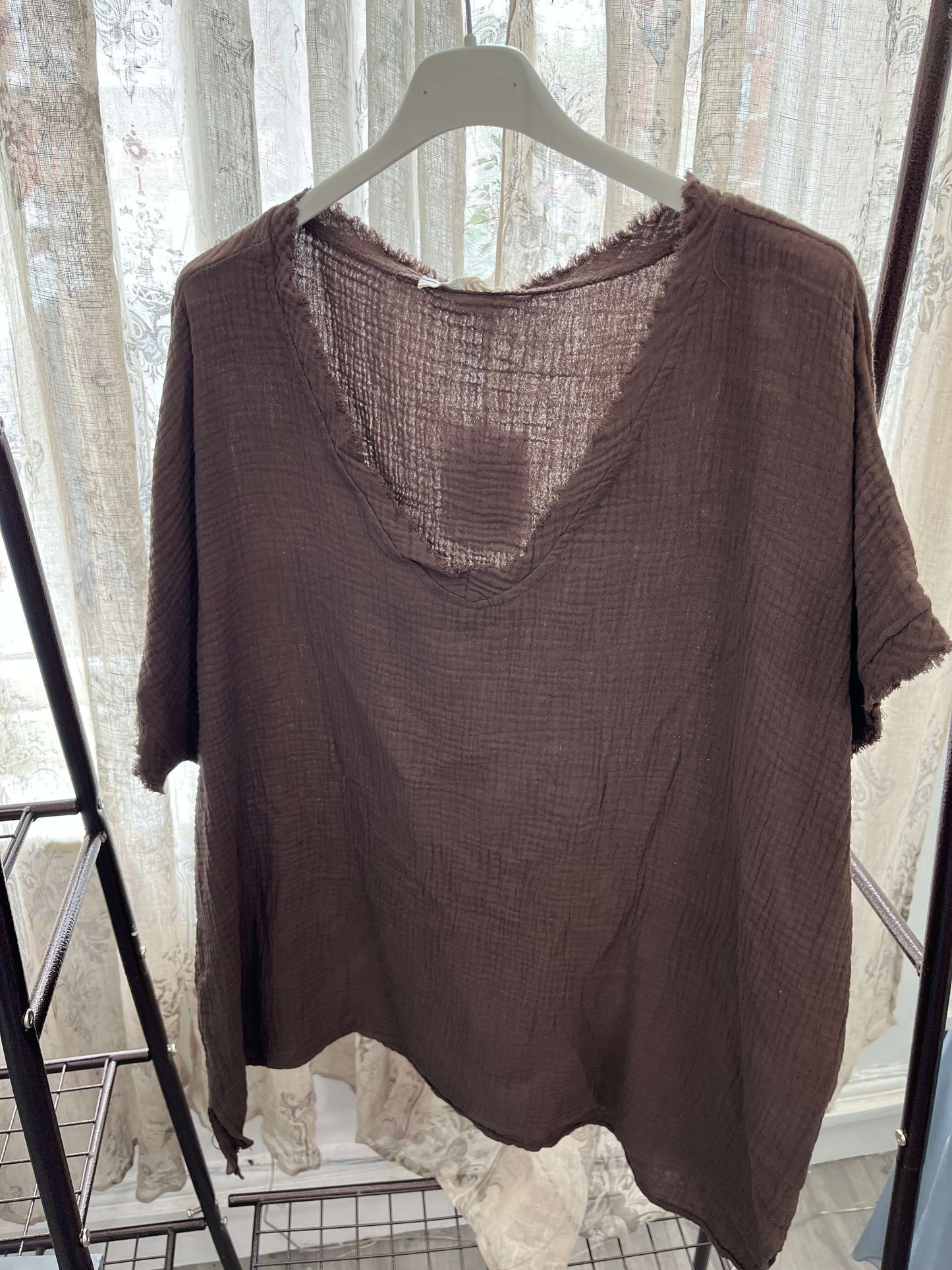Lottie Cheesecloth V Neck Top