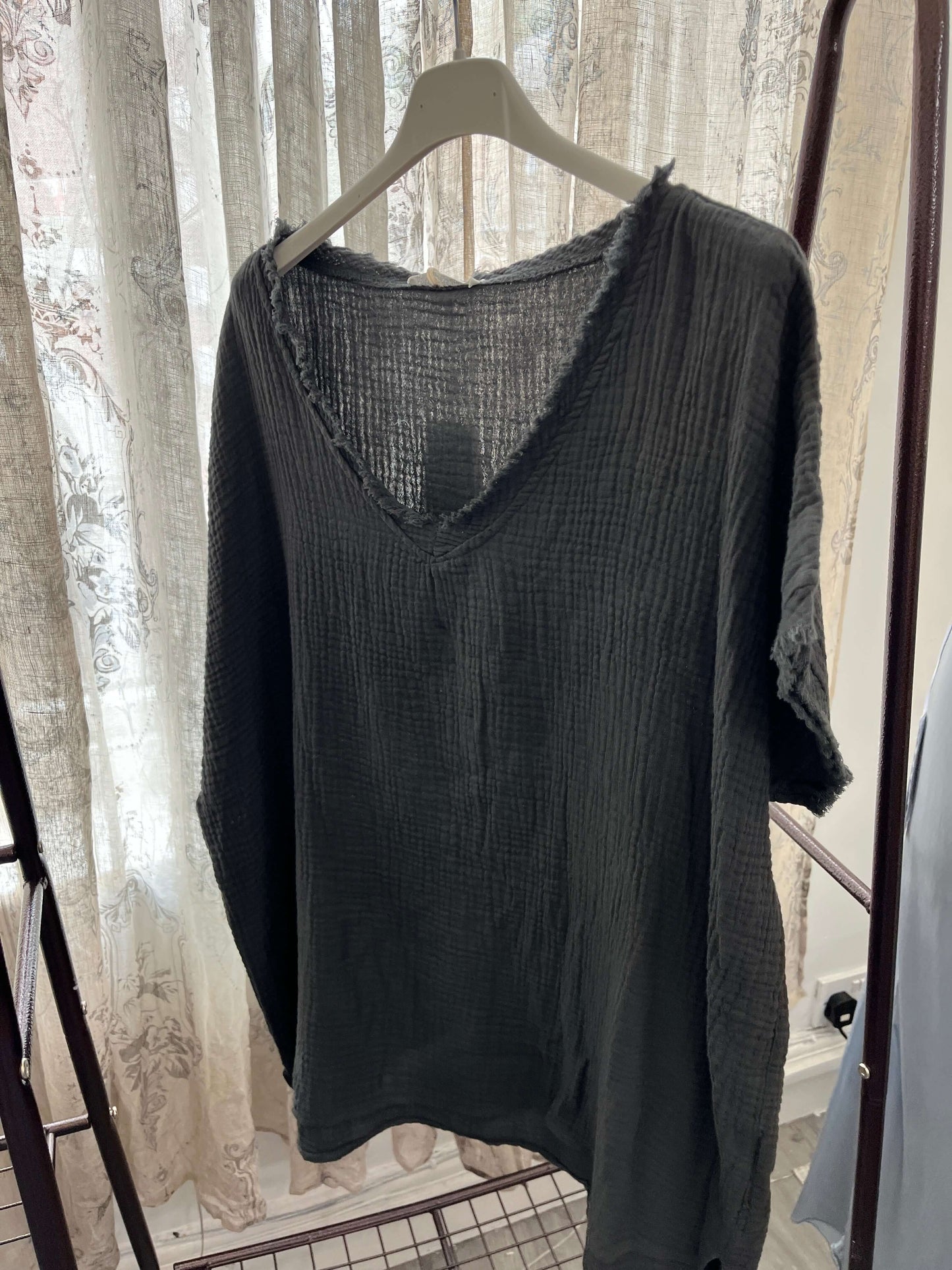 Lottie Cheesecloth V Neck Top