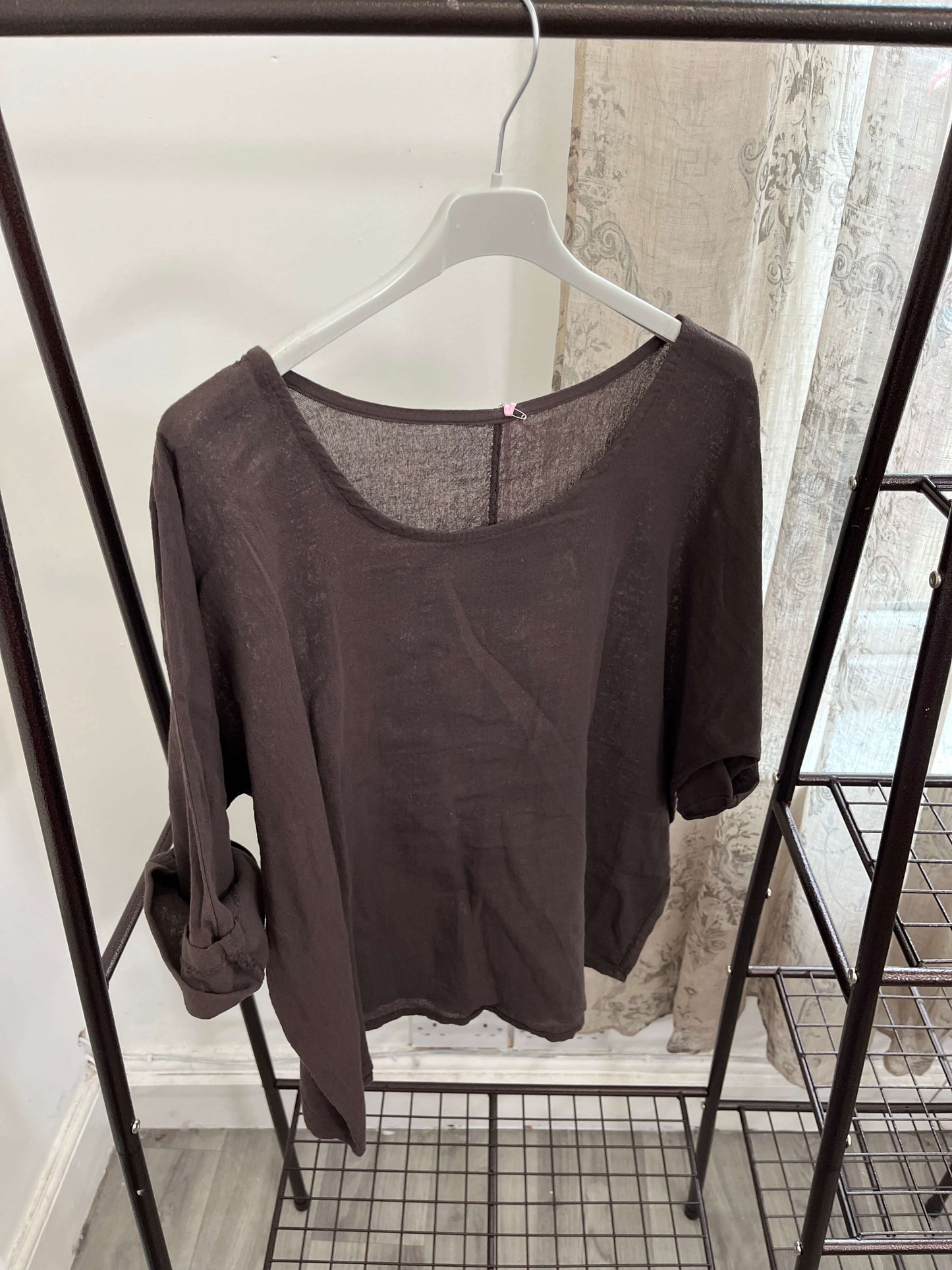 Casual Round Neck Linen Top