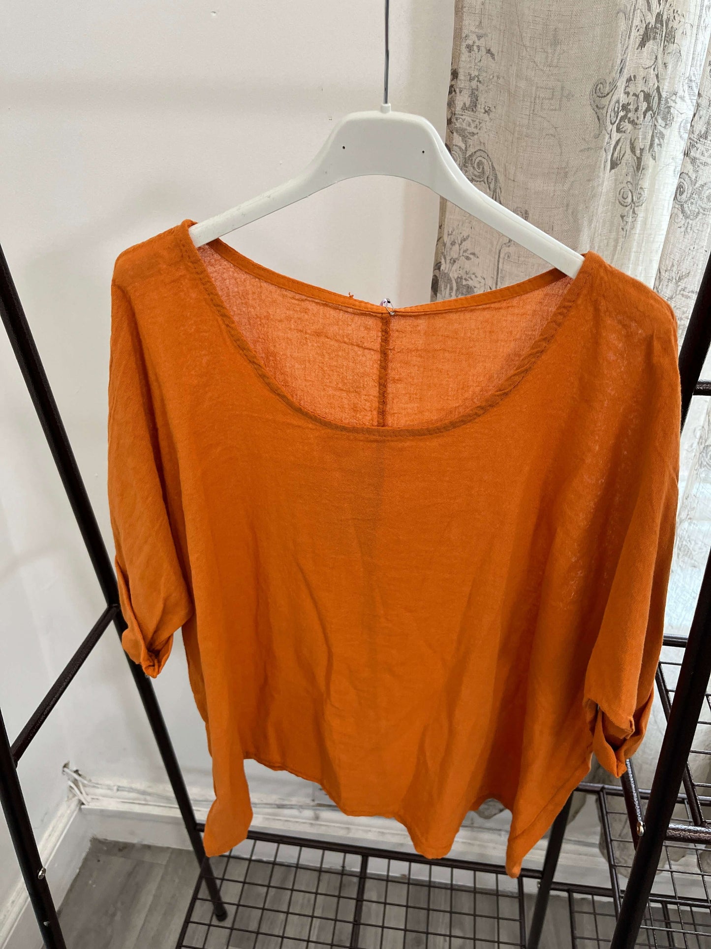 Casual Round Neck Linen Top